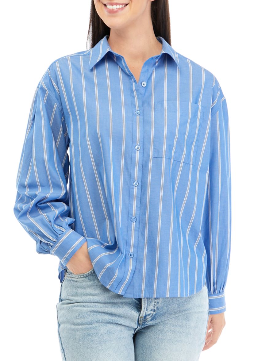 Womens Patch Pocket Button Down Shirt