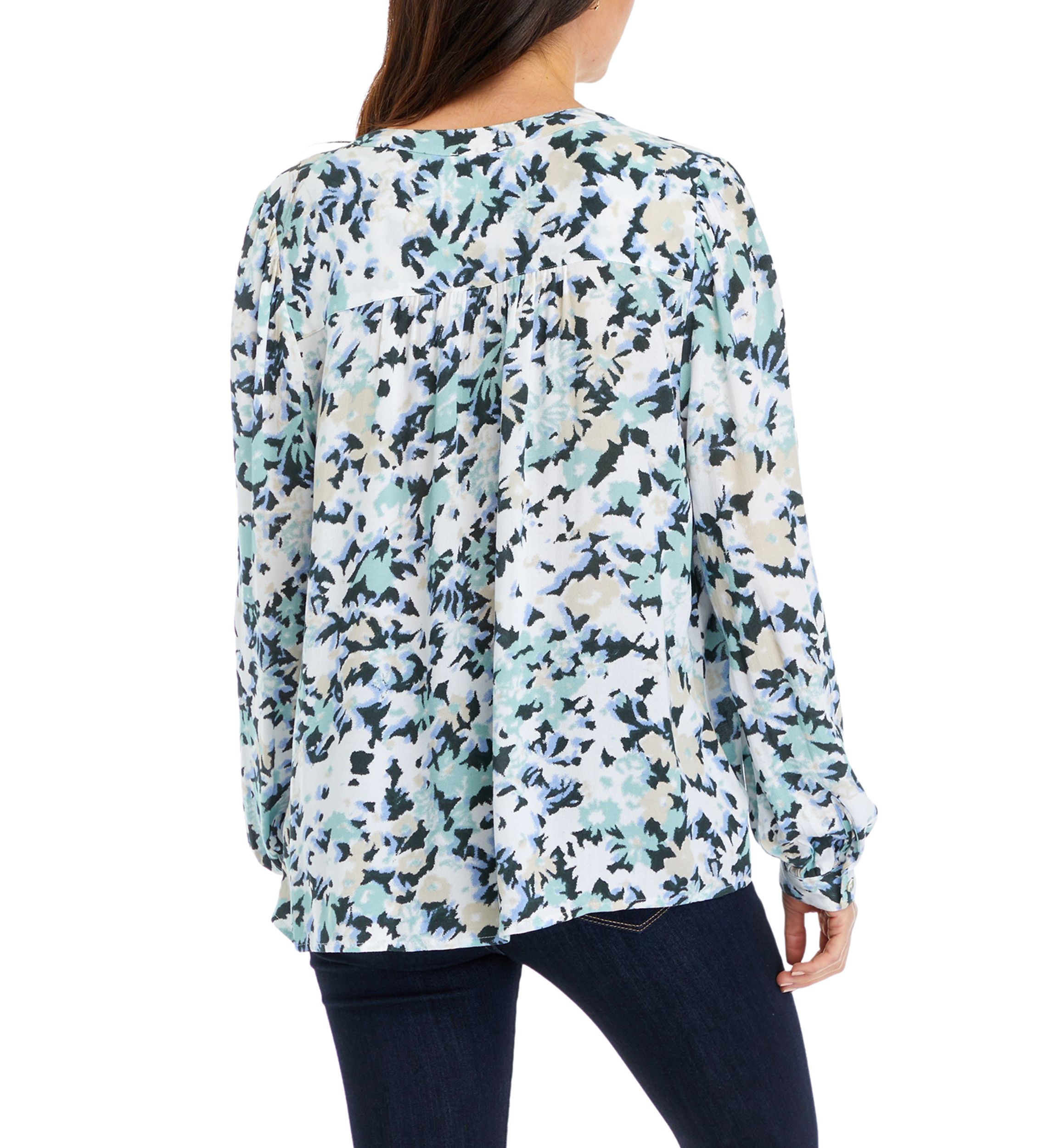 Womens Long Sleeve Pintuck Blouse