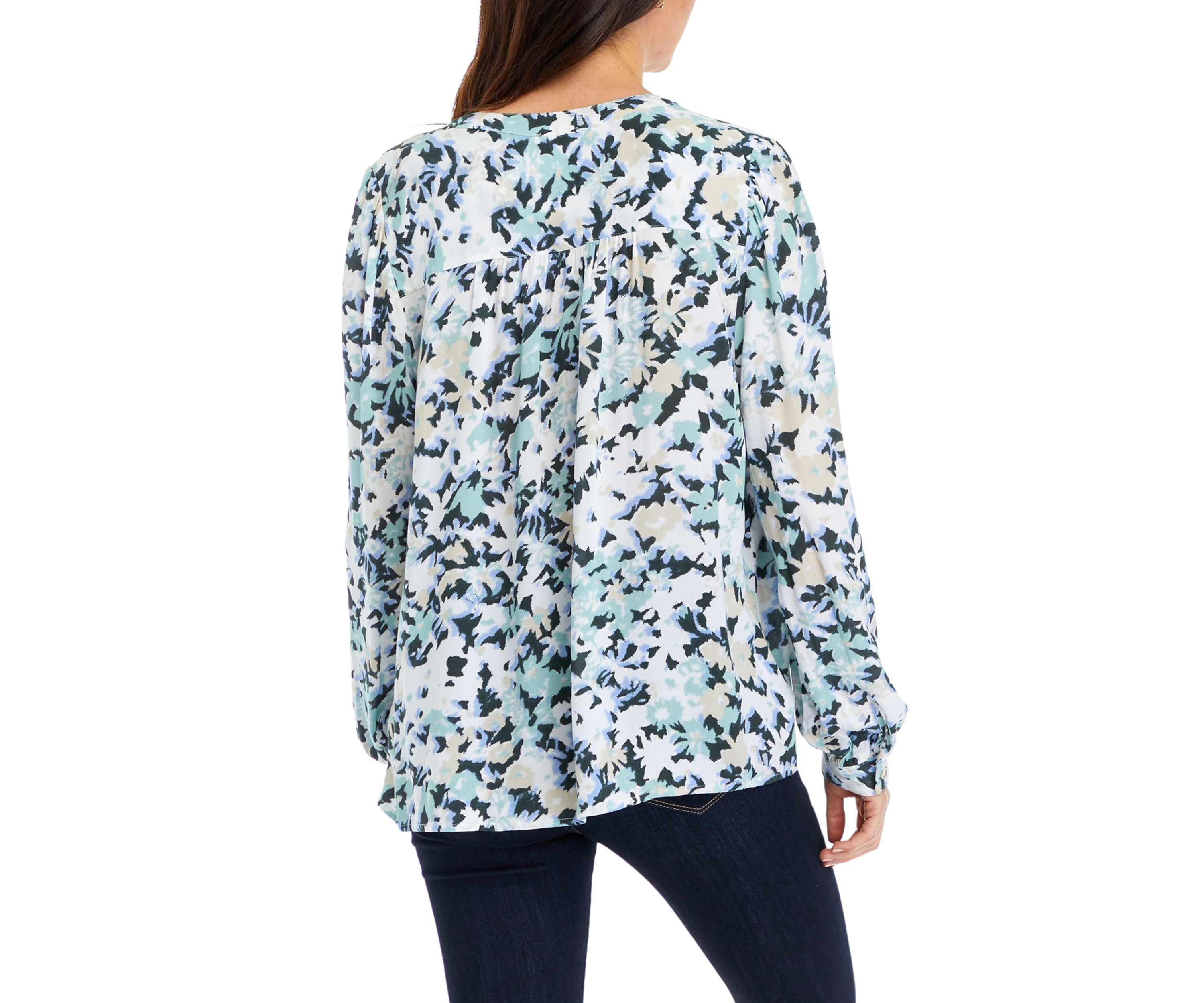 Womens Long Sleeve Pintuck Blouse