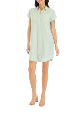 Wonderly Women s Short Sleeve Solid Shirt Dress belk