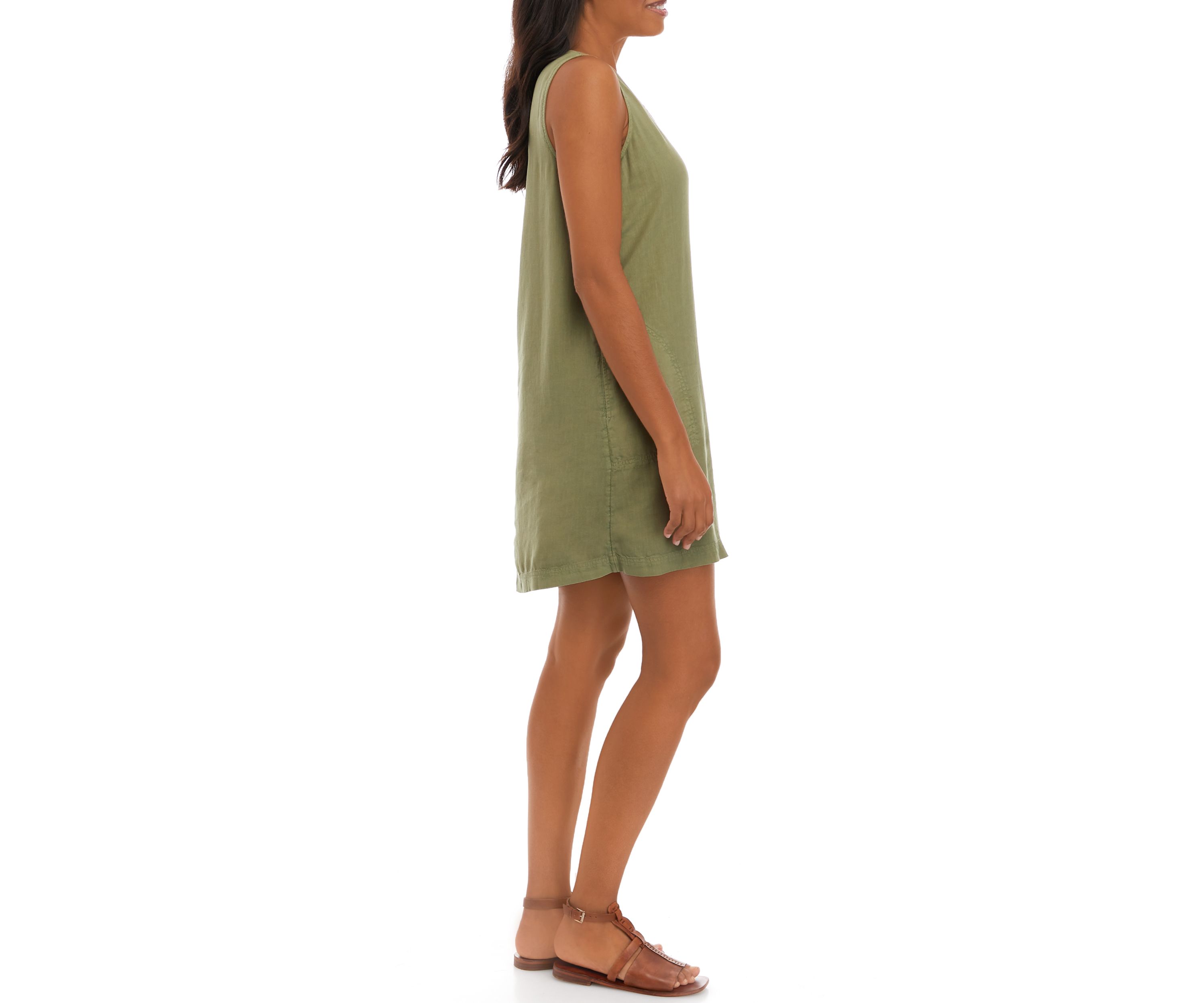 Womens Button Front Tank Dress