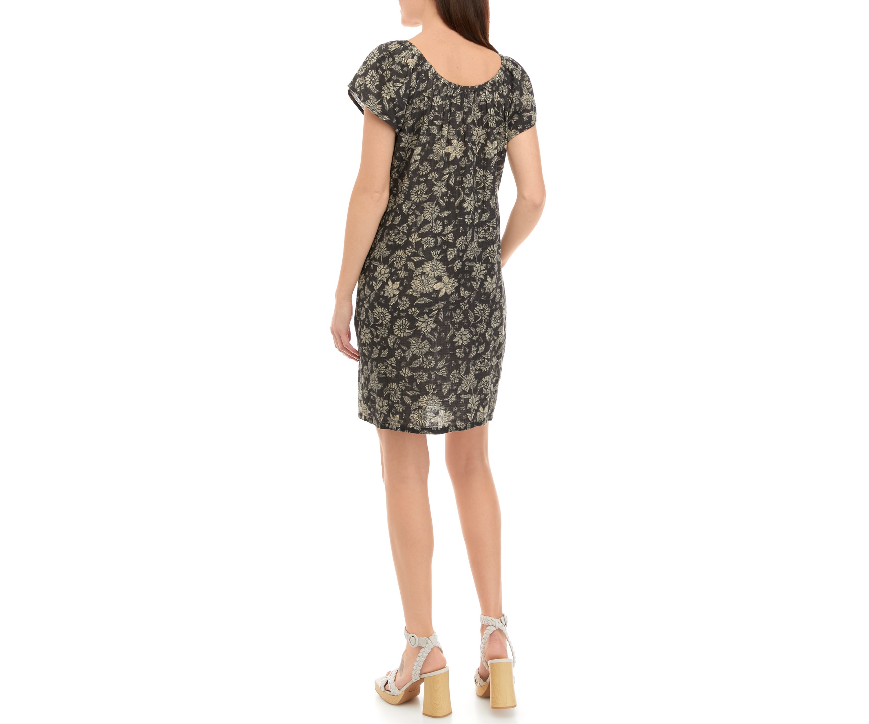 Womens Flutter Sleeve Printed Dress