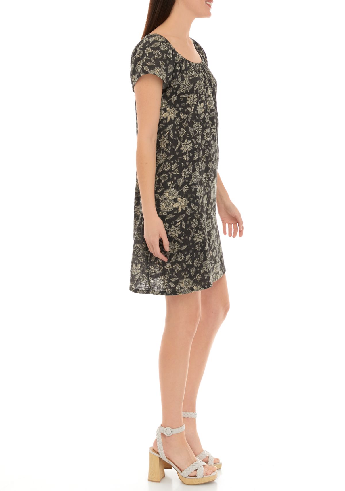 Womens Flutter Sleeve Printed Dress