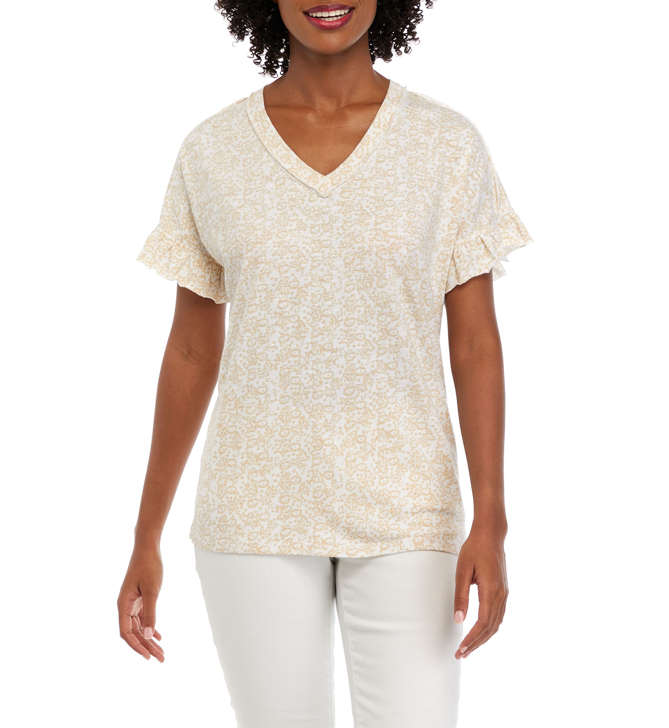 Womens Ruffle Sleeve T-Shirt