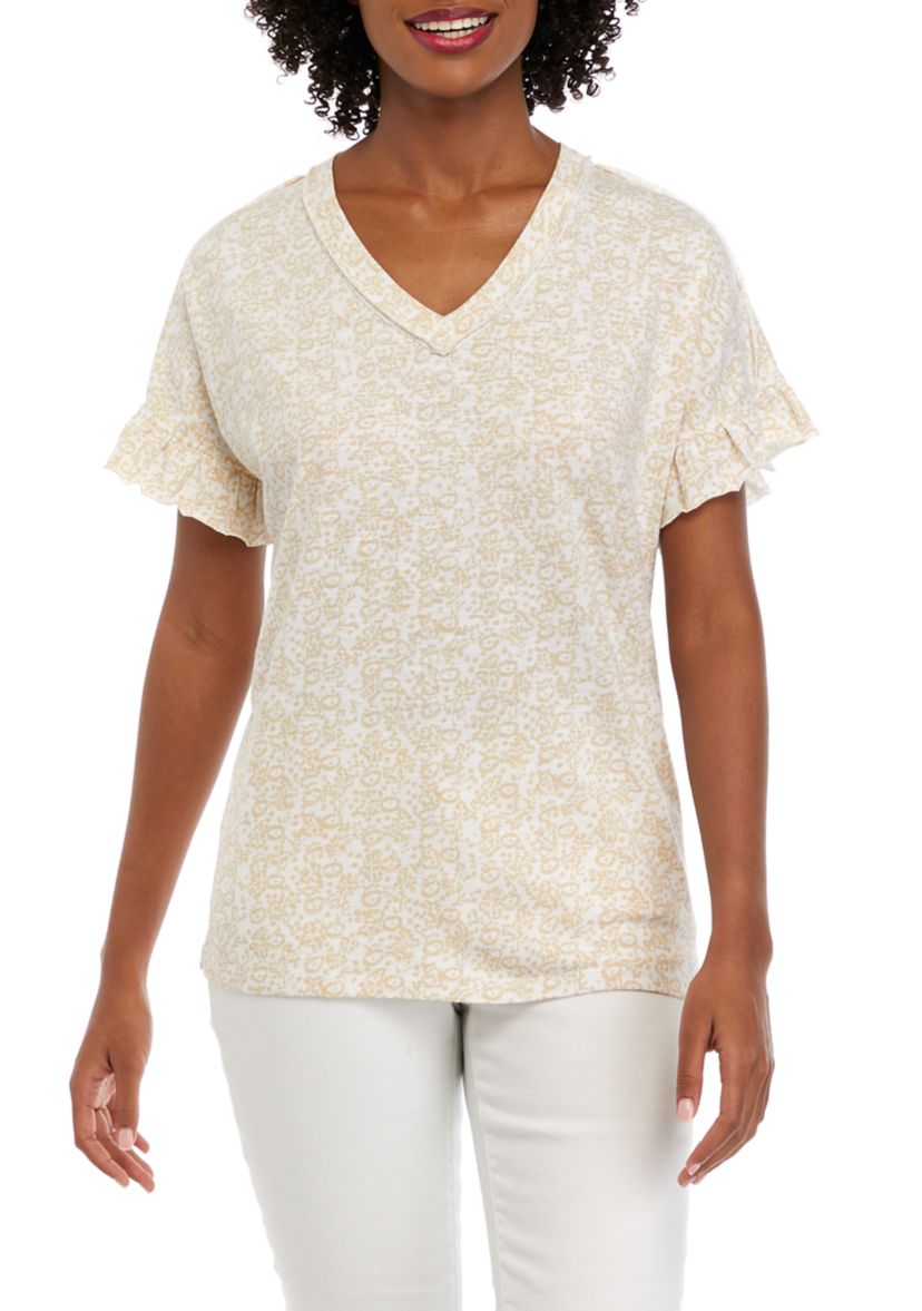 Womens Ruffle Sleeve T-Shirt
