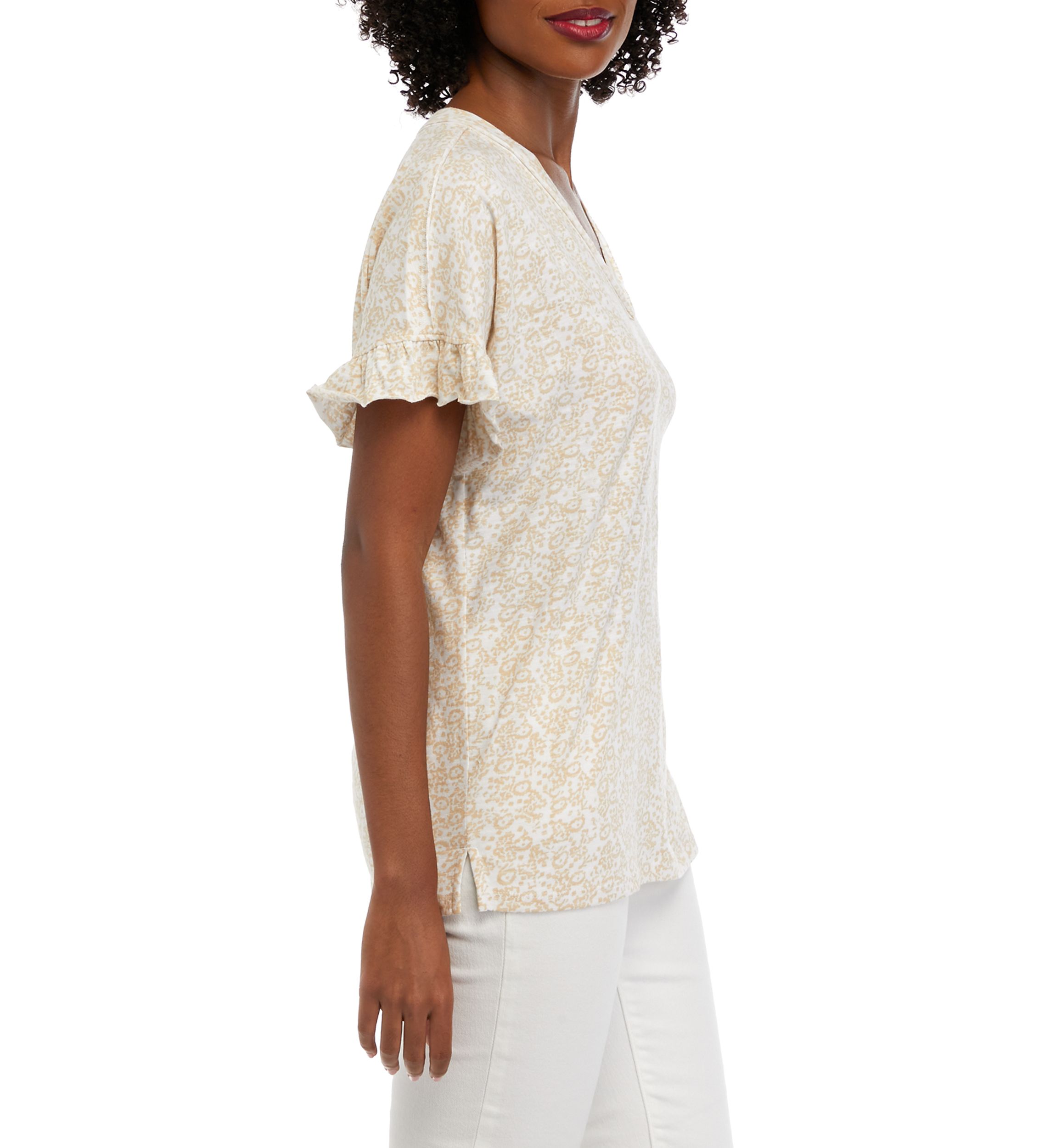 Womens Ruffle Sleeve T-Shirt