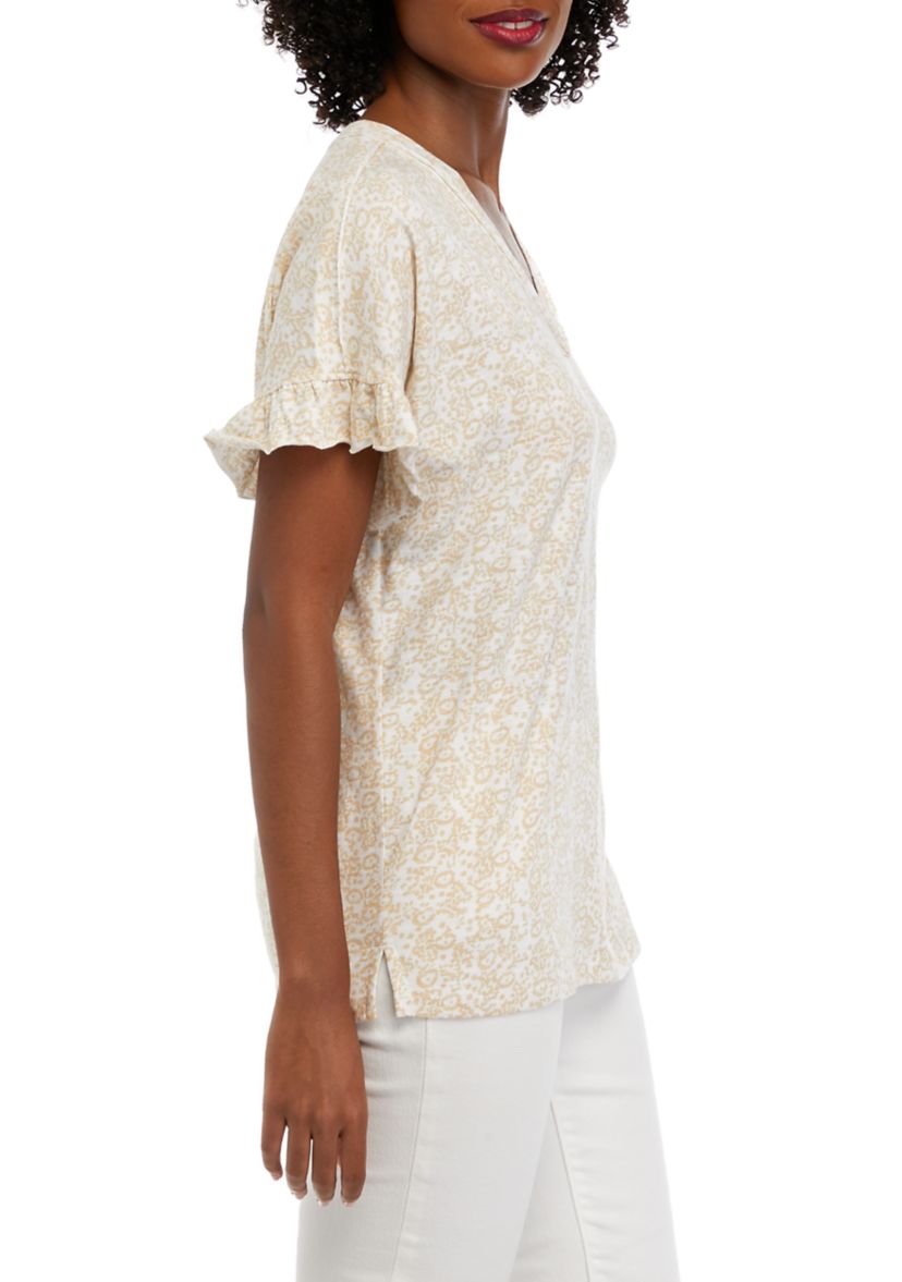 Womens Ruffle Sleeve T-Shirt