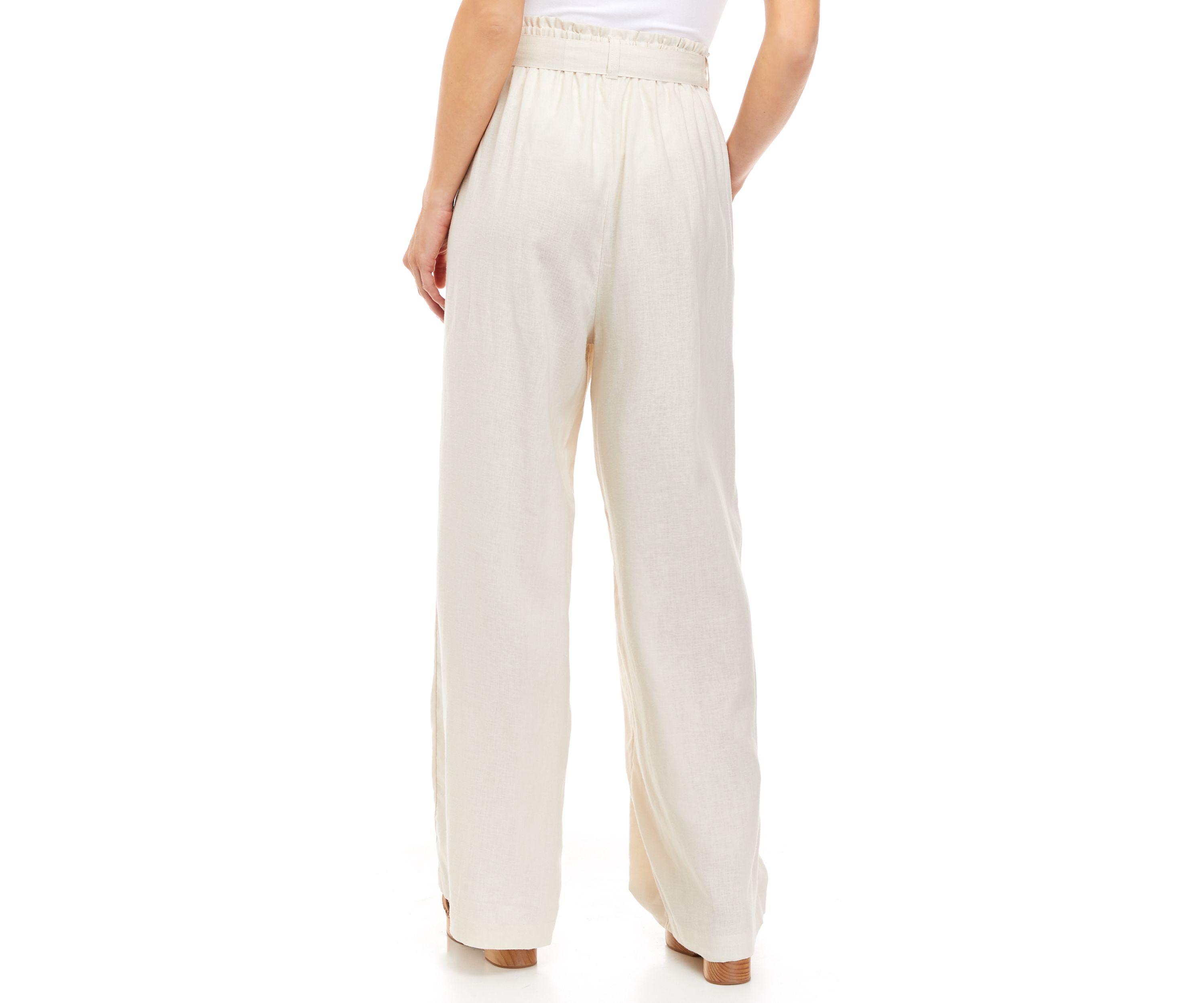 Womens Paper Bag Wide Leg Pants