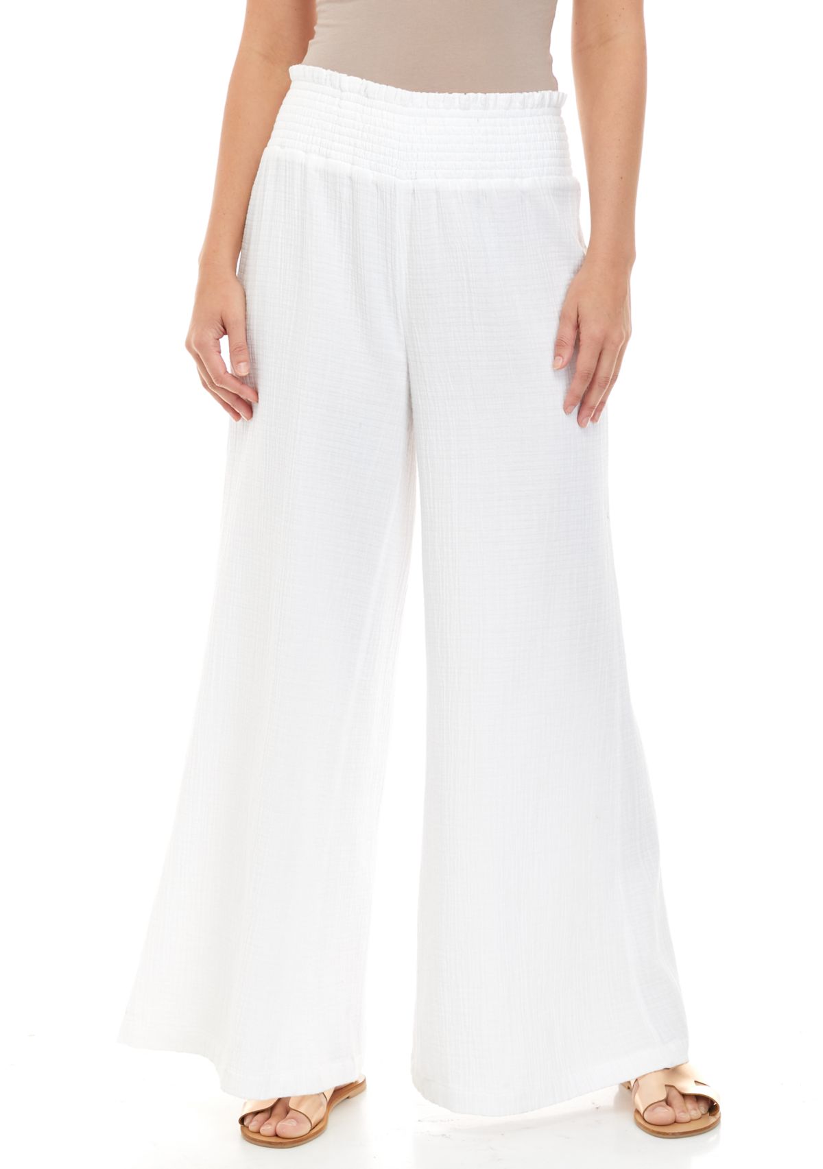 Womens Smocked Waist Heavyweight Pants