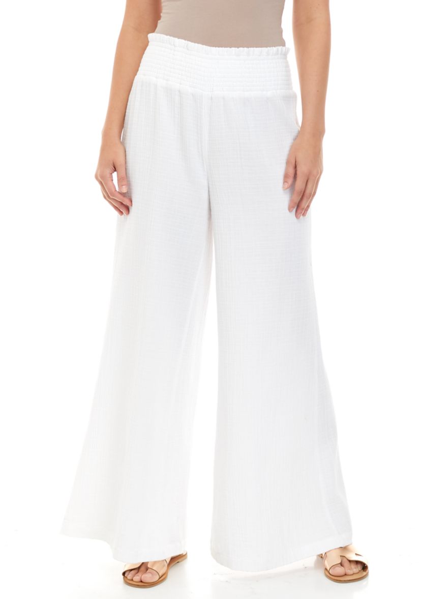 Womens Smocked Waist Heavyweight Pants