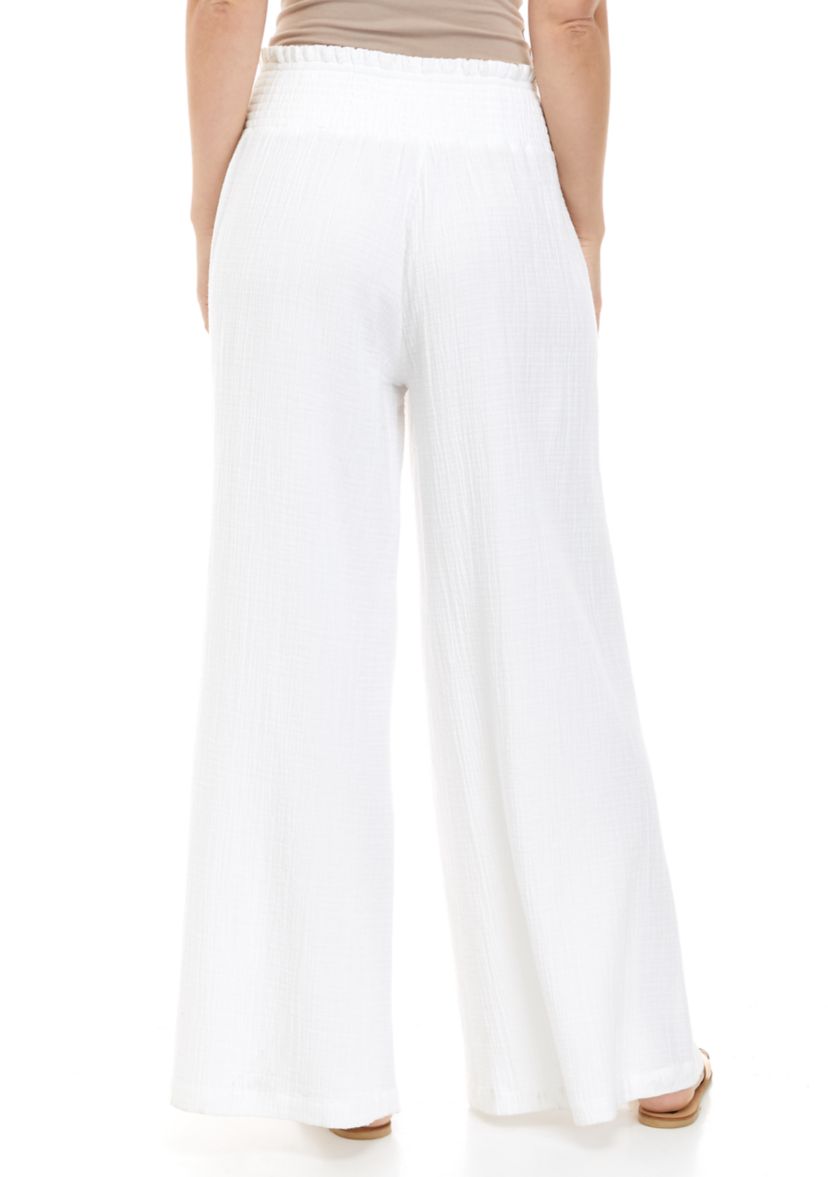 Womens Smocked Waist Heavyweight Pants
