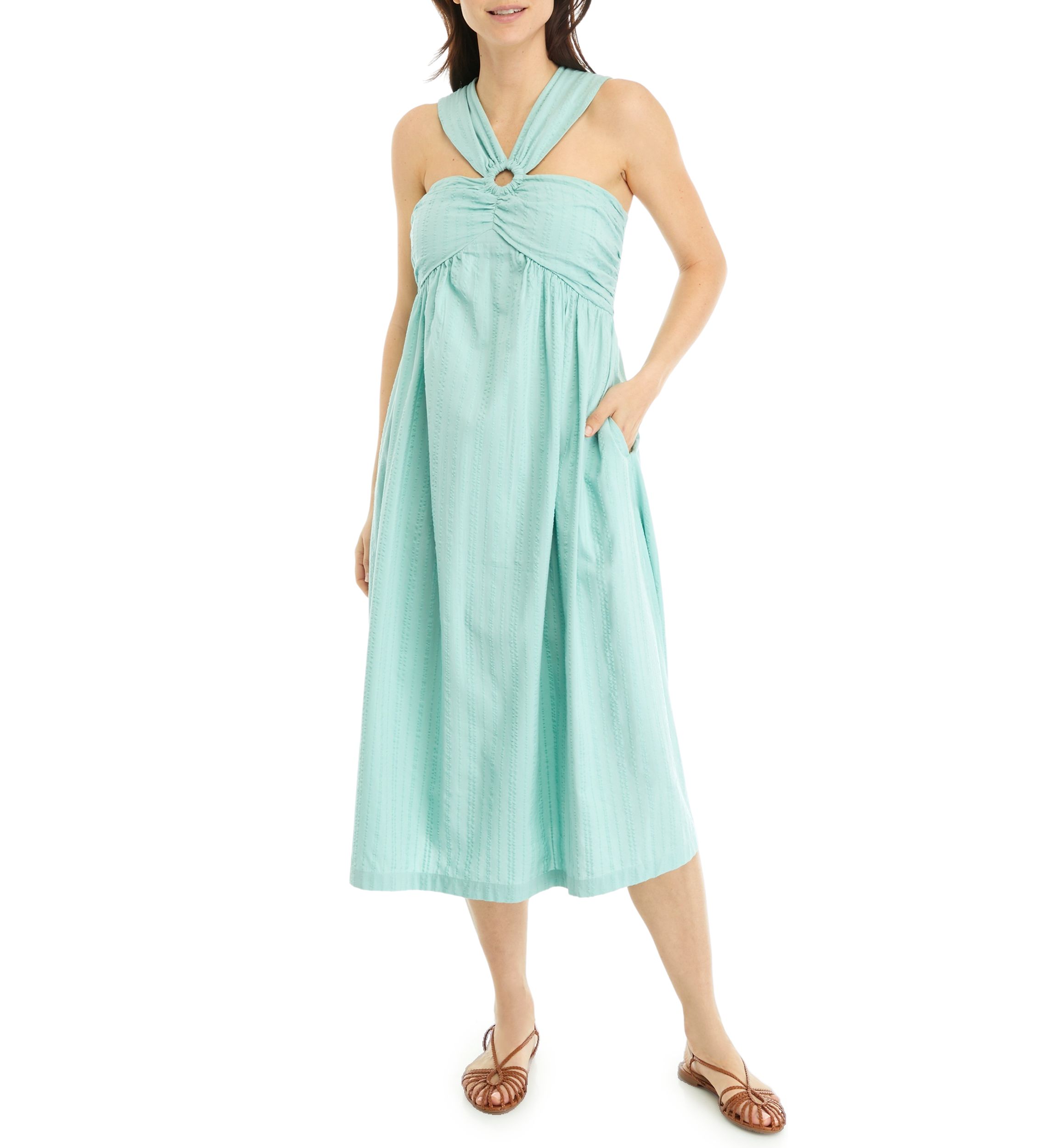 Womens Halter Midi Dress