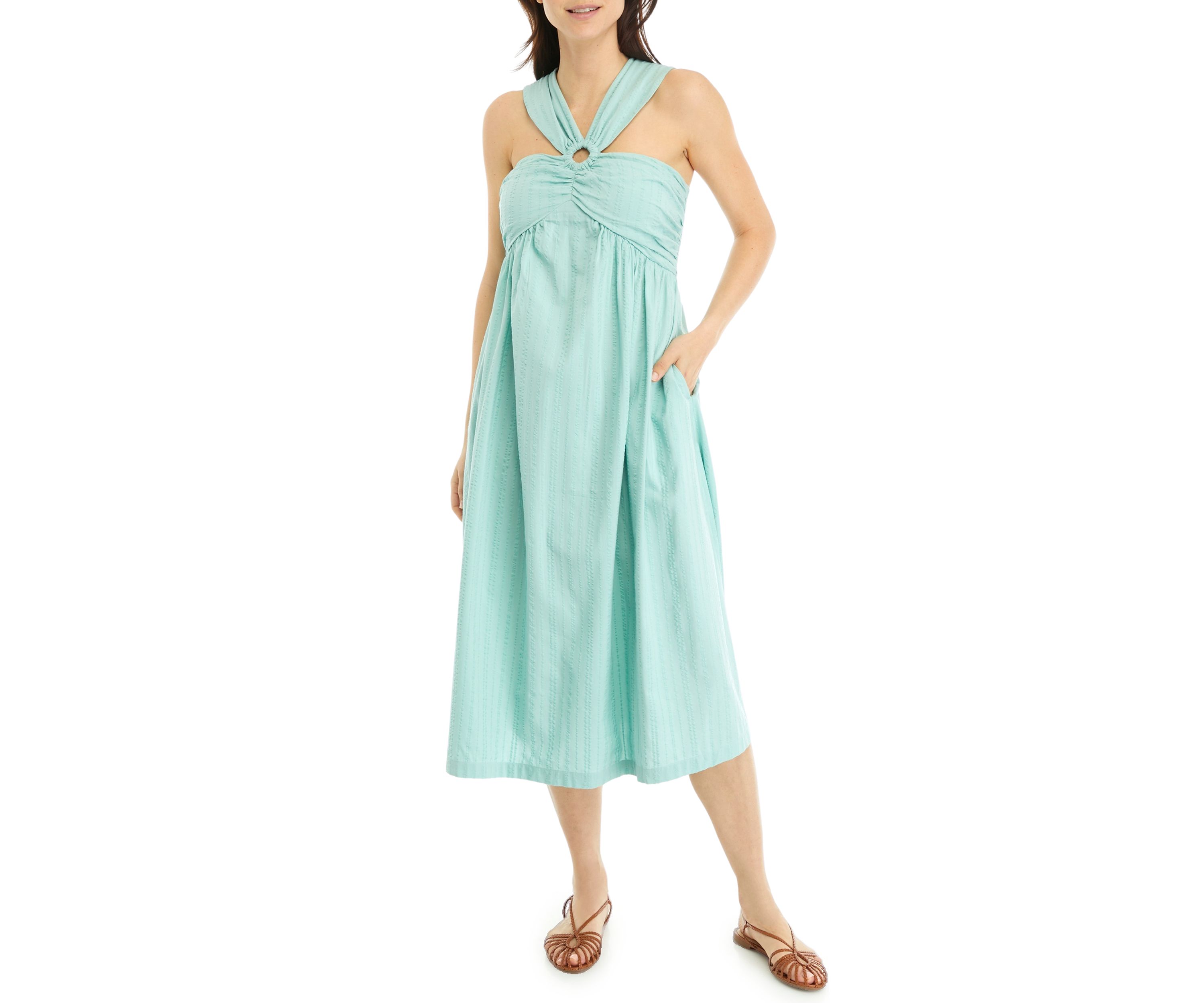 Womens Halter Midi Dress