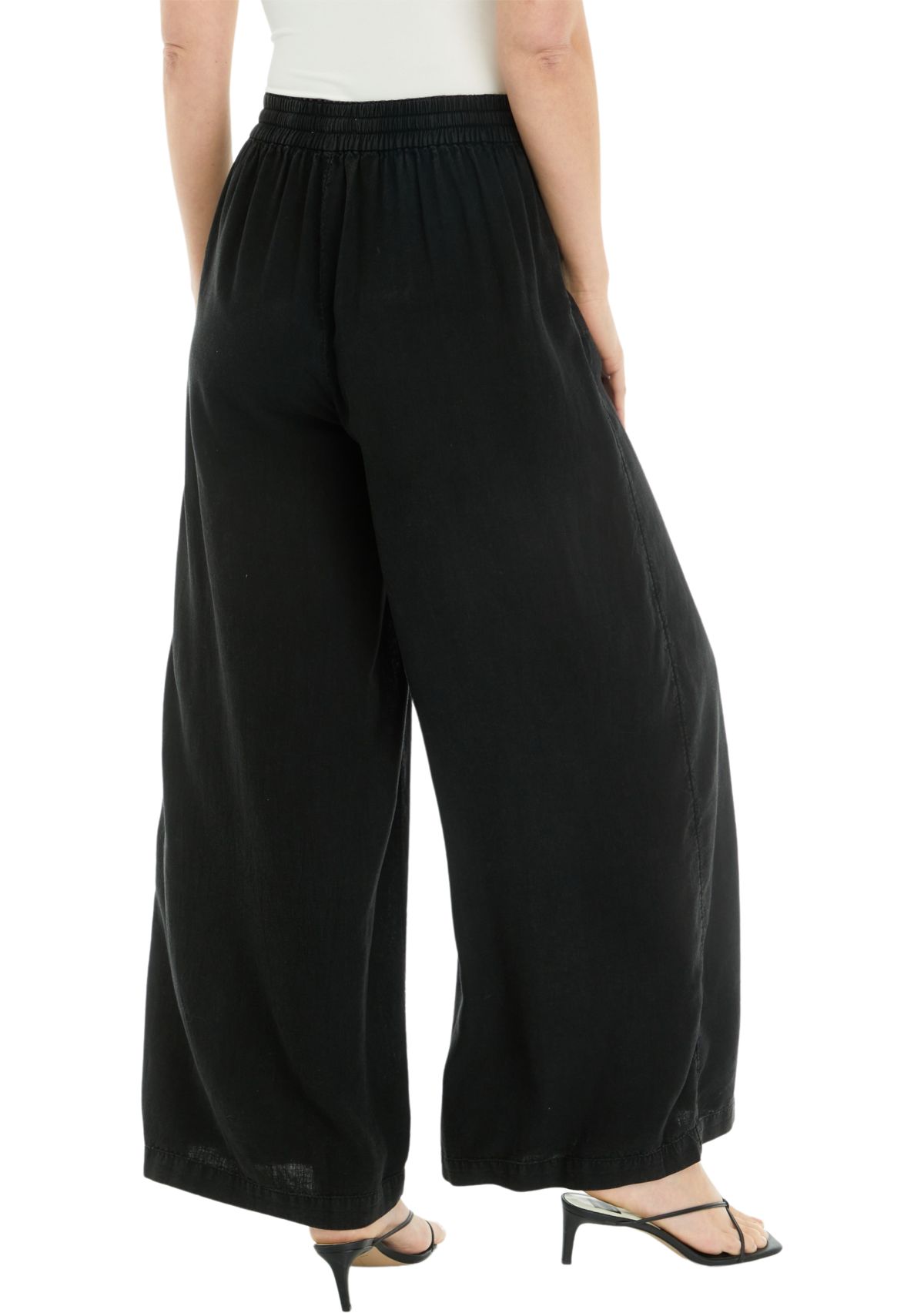 Womens Linen Blend Palazzo Pants