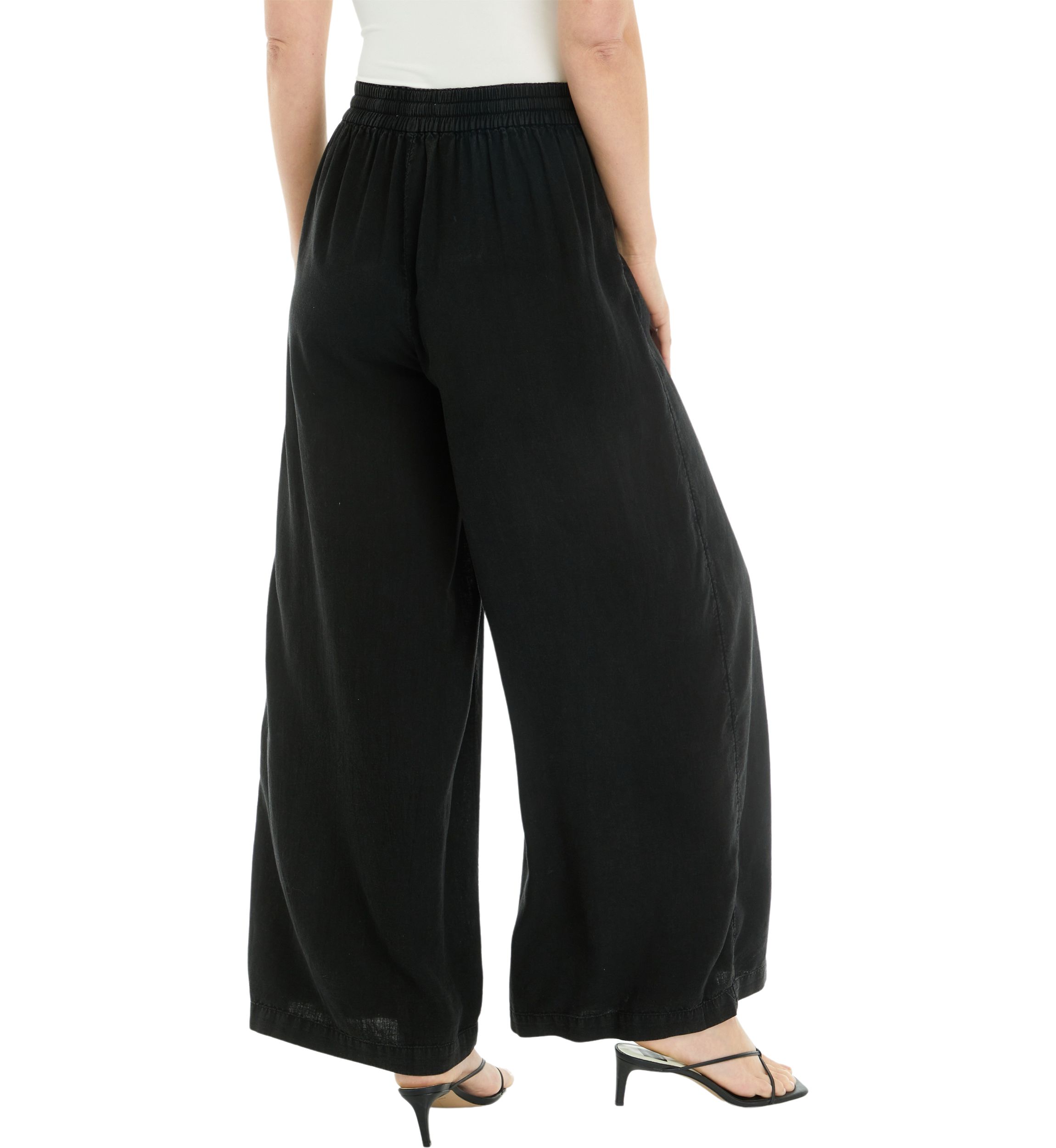 Womens Linen Blend Palazzo Pants