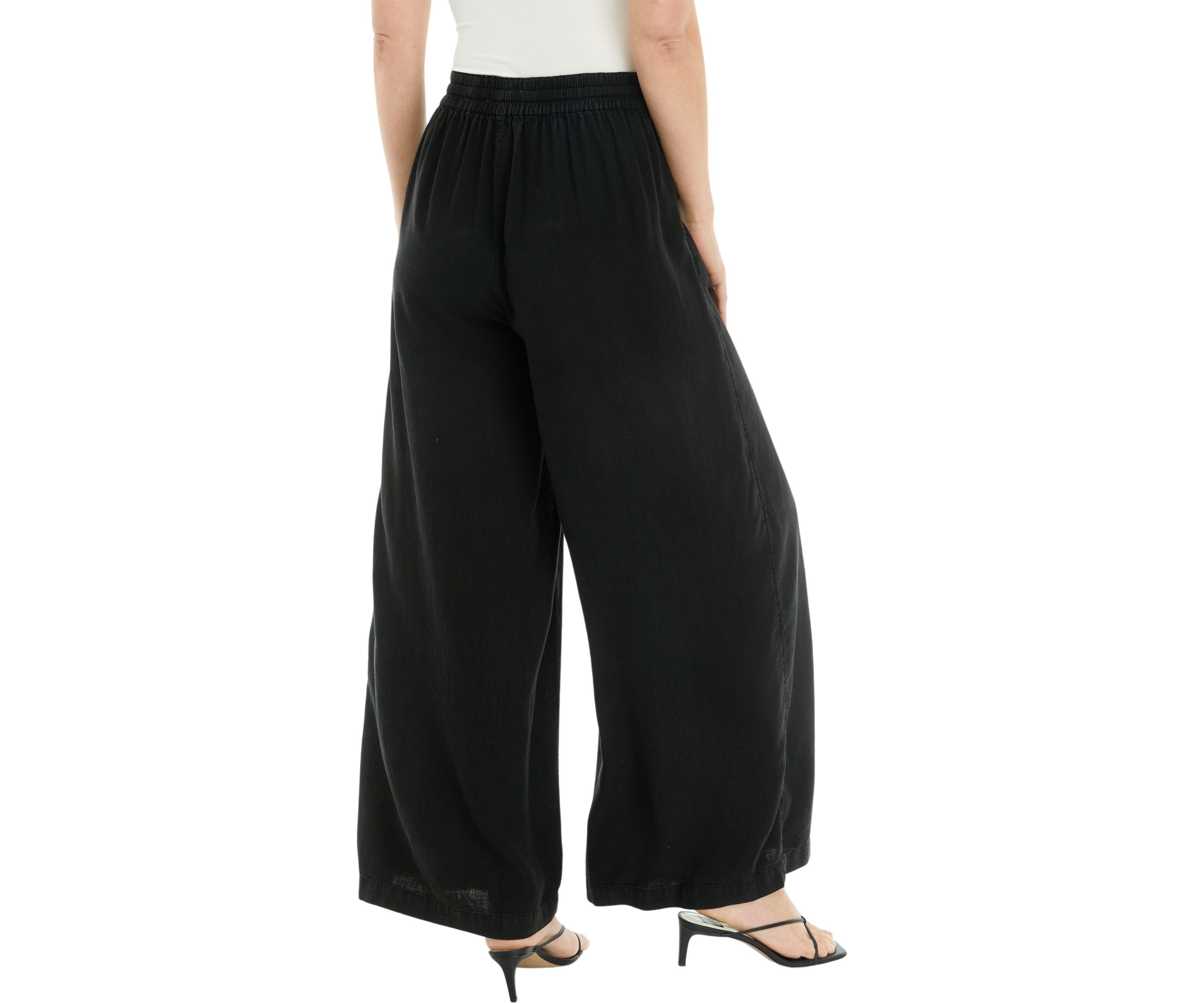 Womens Linen Blend Palazzo Pants