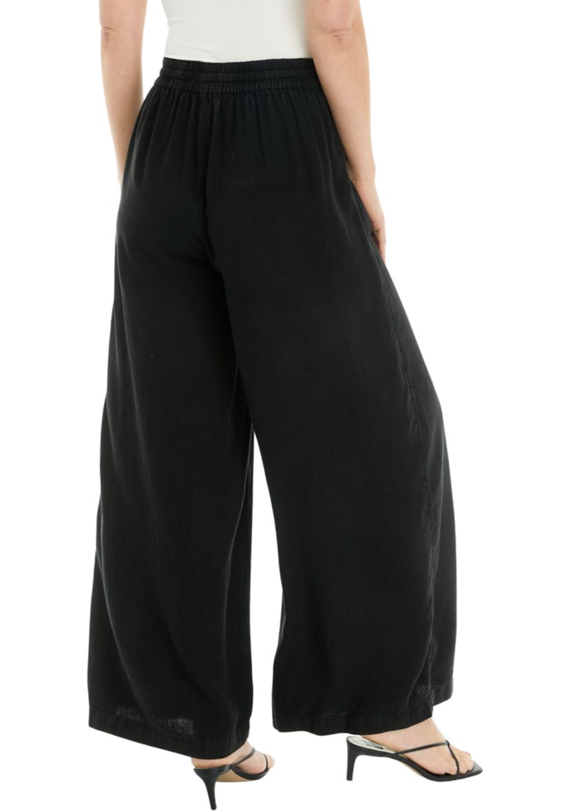 Womens Linen Blend Palazzo Pants