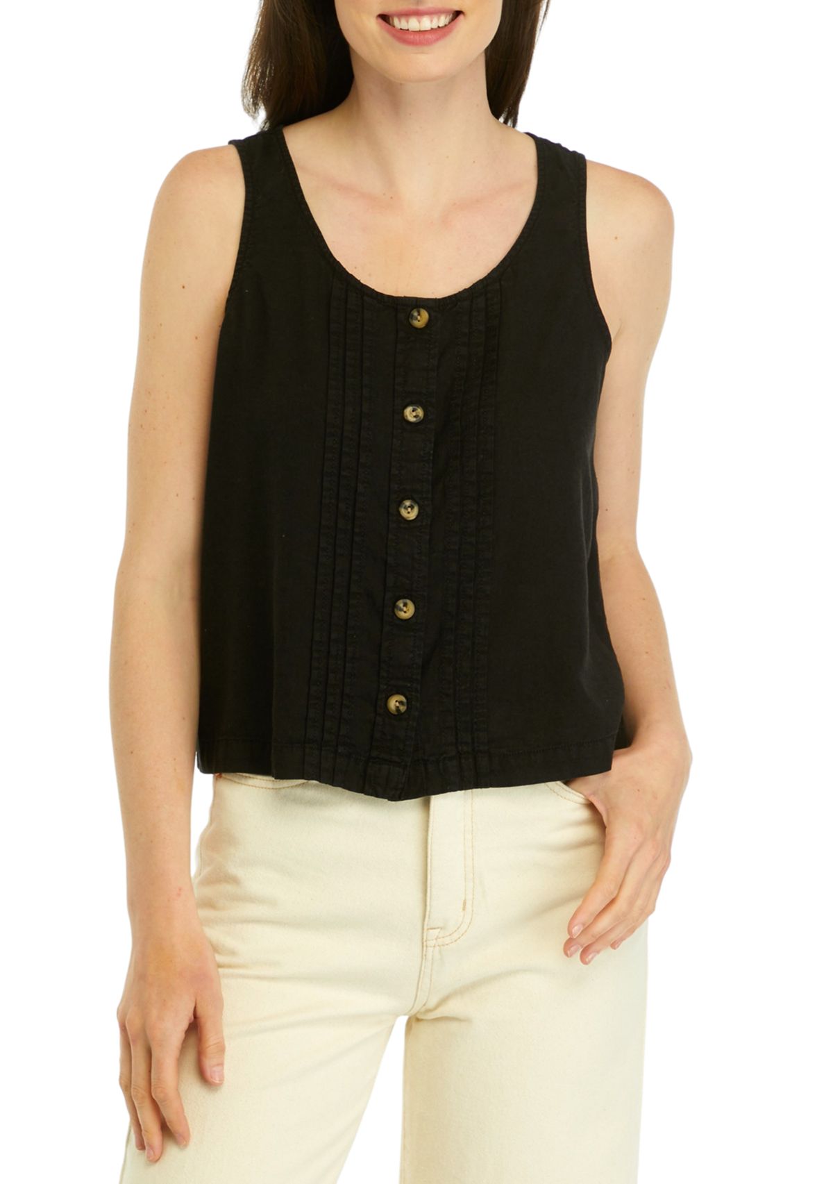 Womens Button Front Tank Top