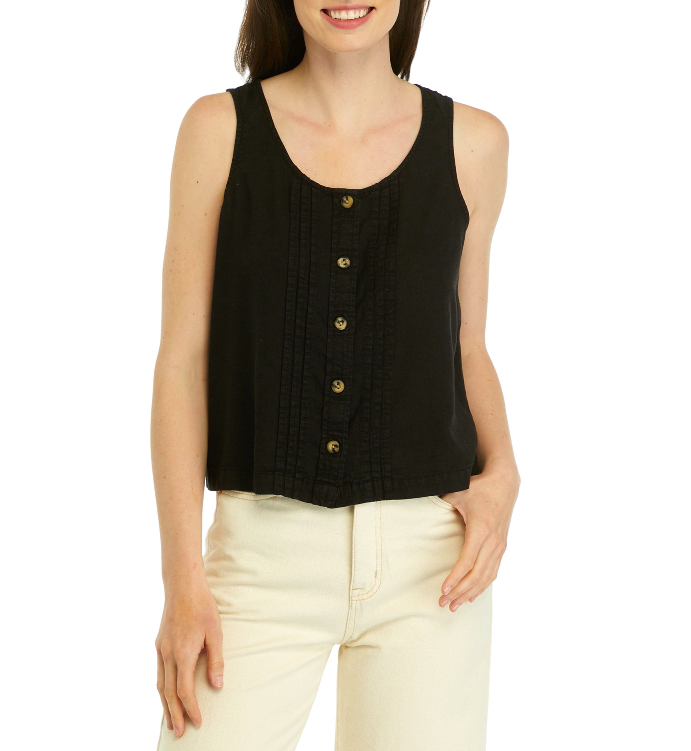 Womens Button Front Tank Top