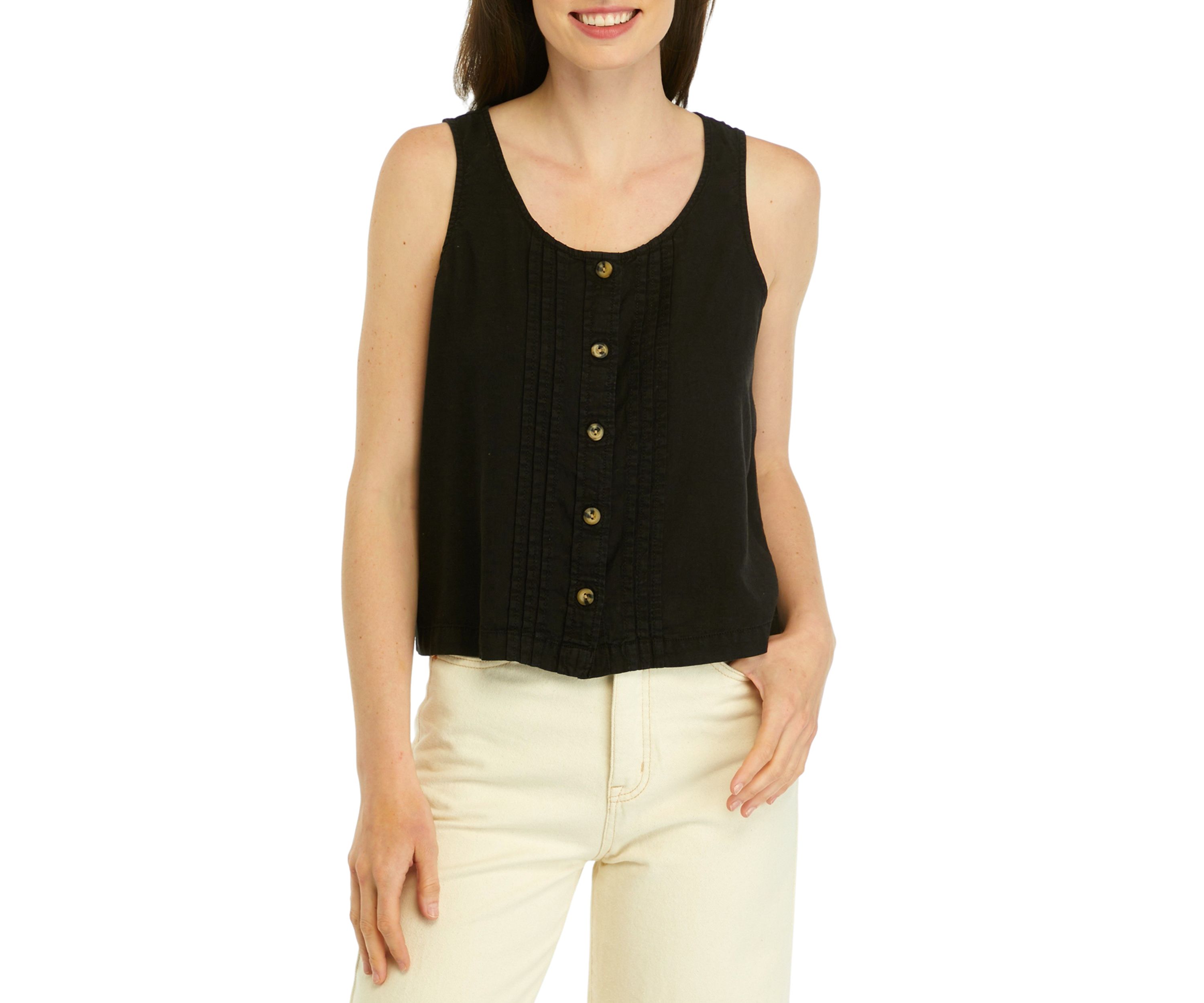 Womens Button Front Tank Top