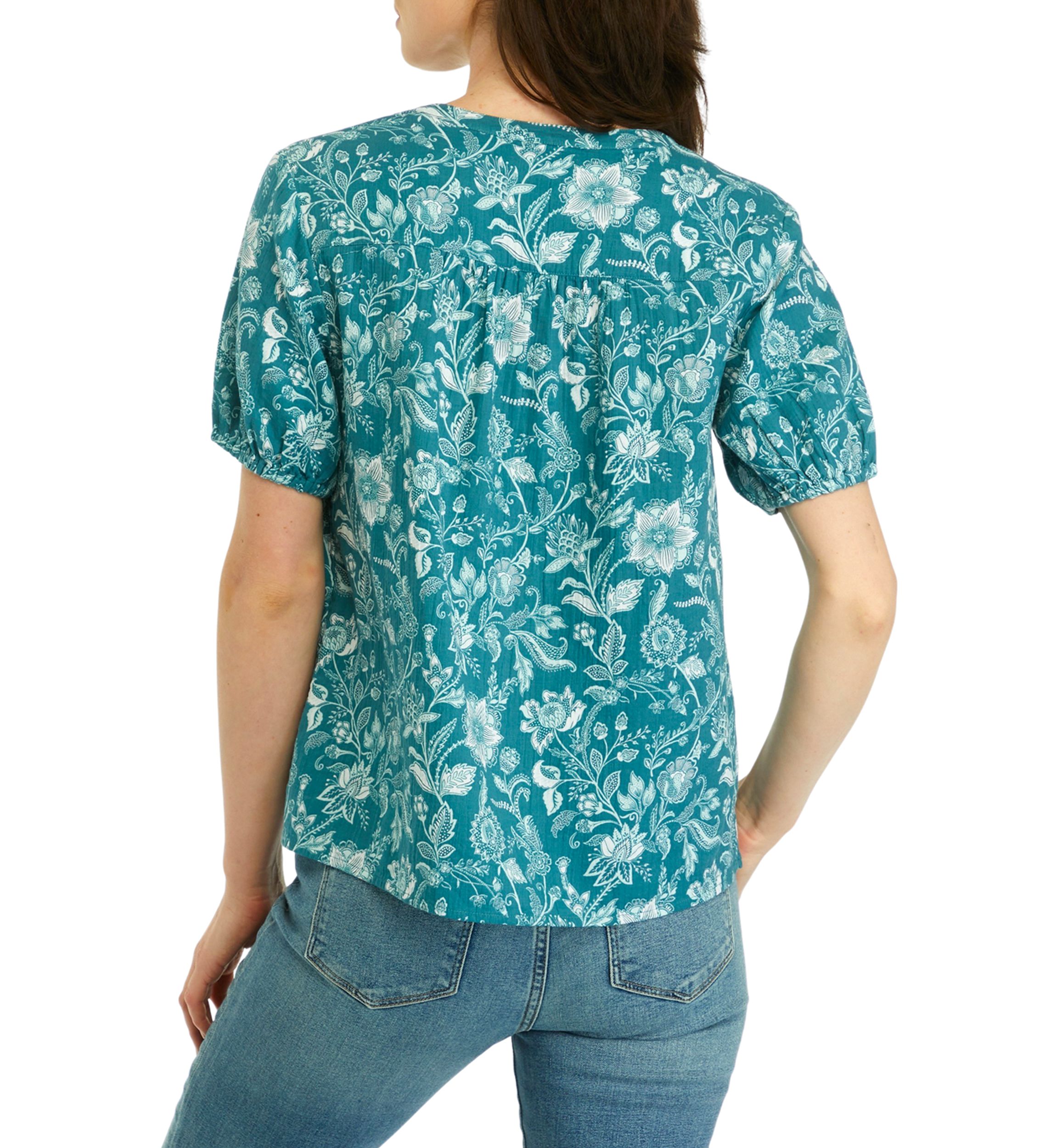 Womens Smocked Shoulder Top