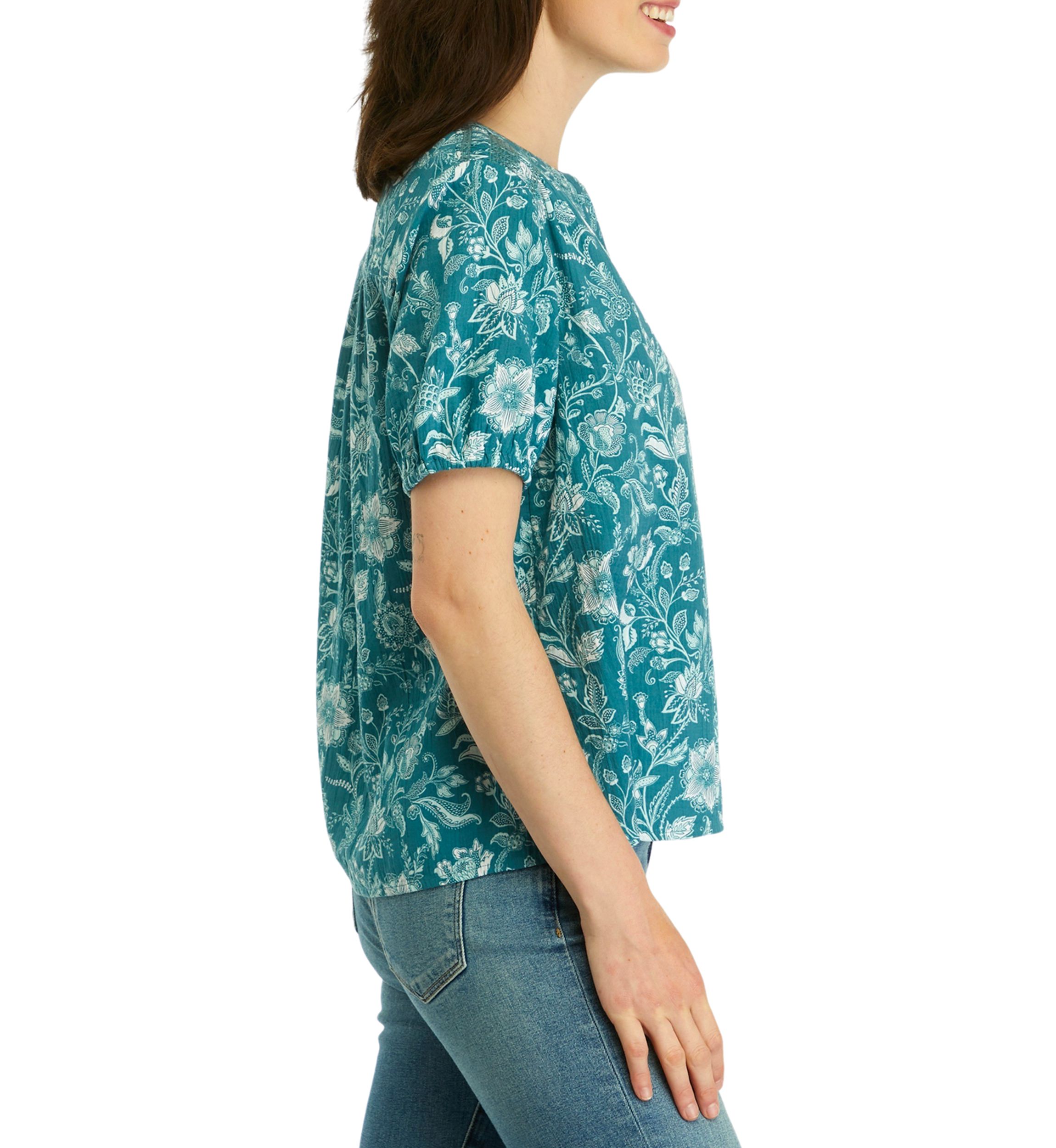 Womens Smocked Shoulder Top