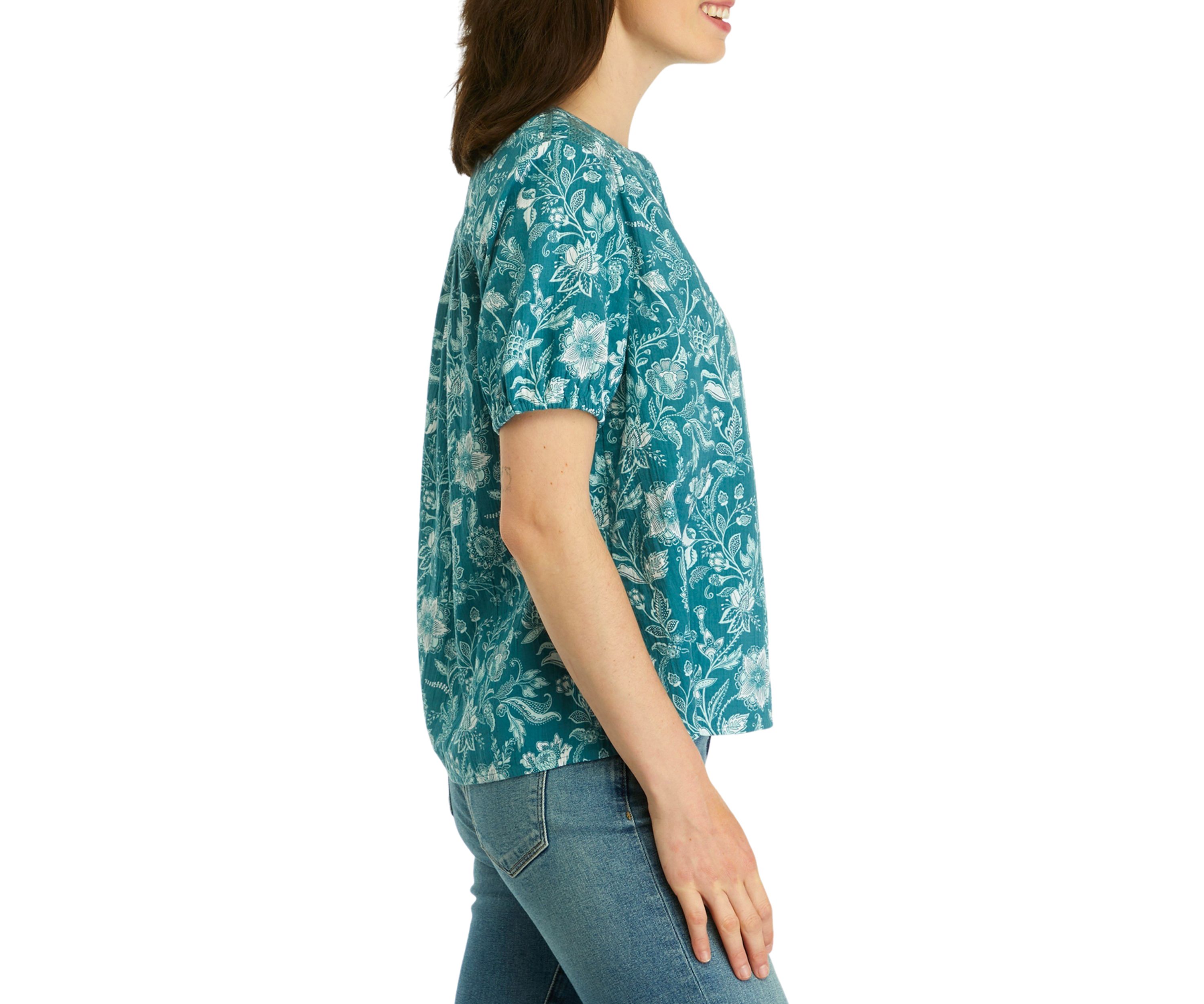 Womens Smocked Shoulder Top