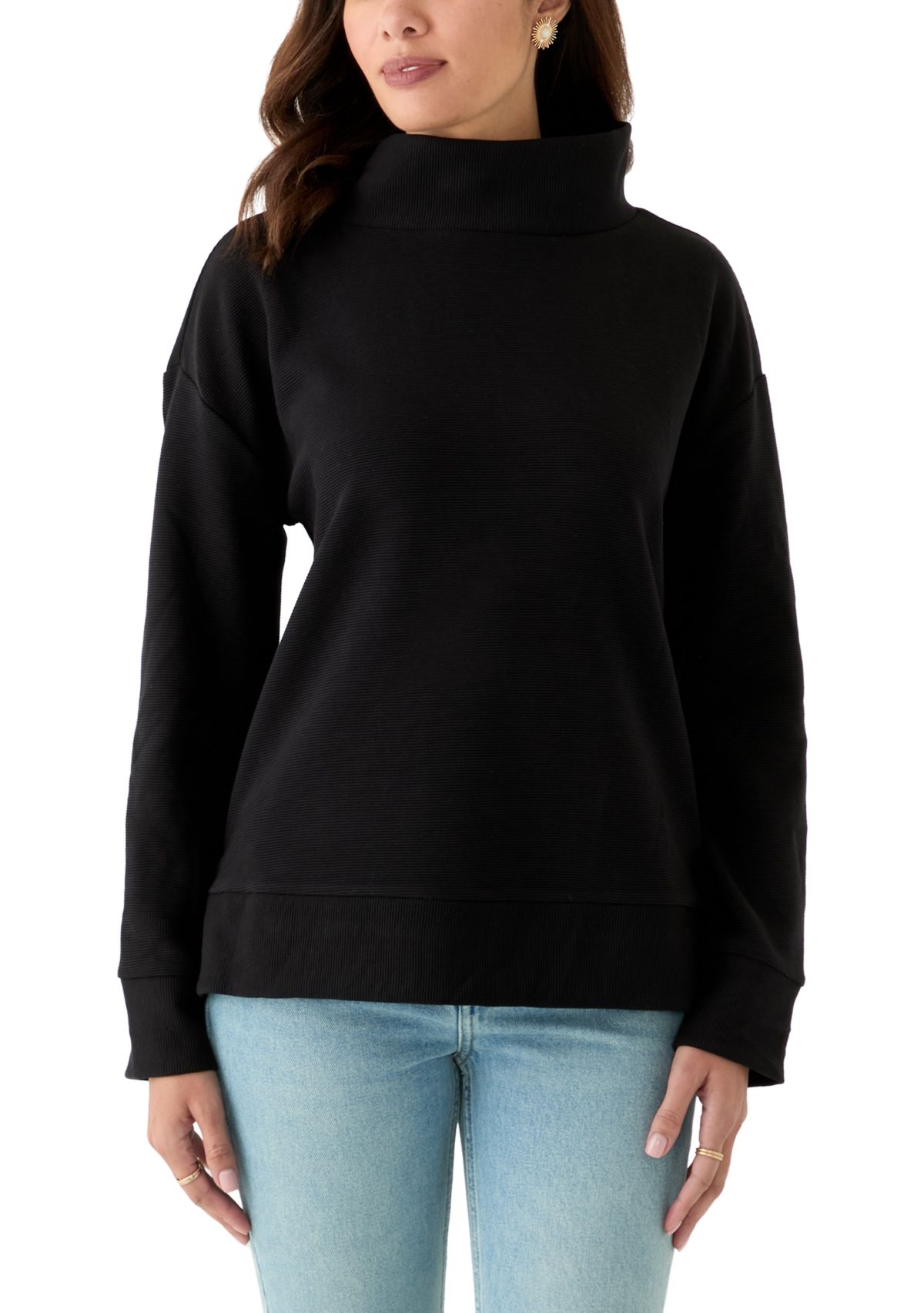 Womens Long Sleeve Ottoman Sweater 