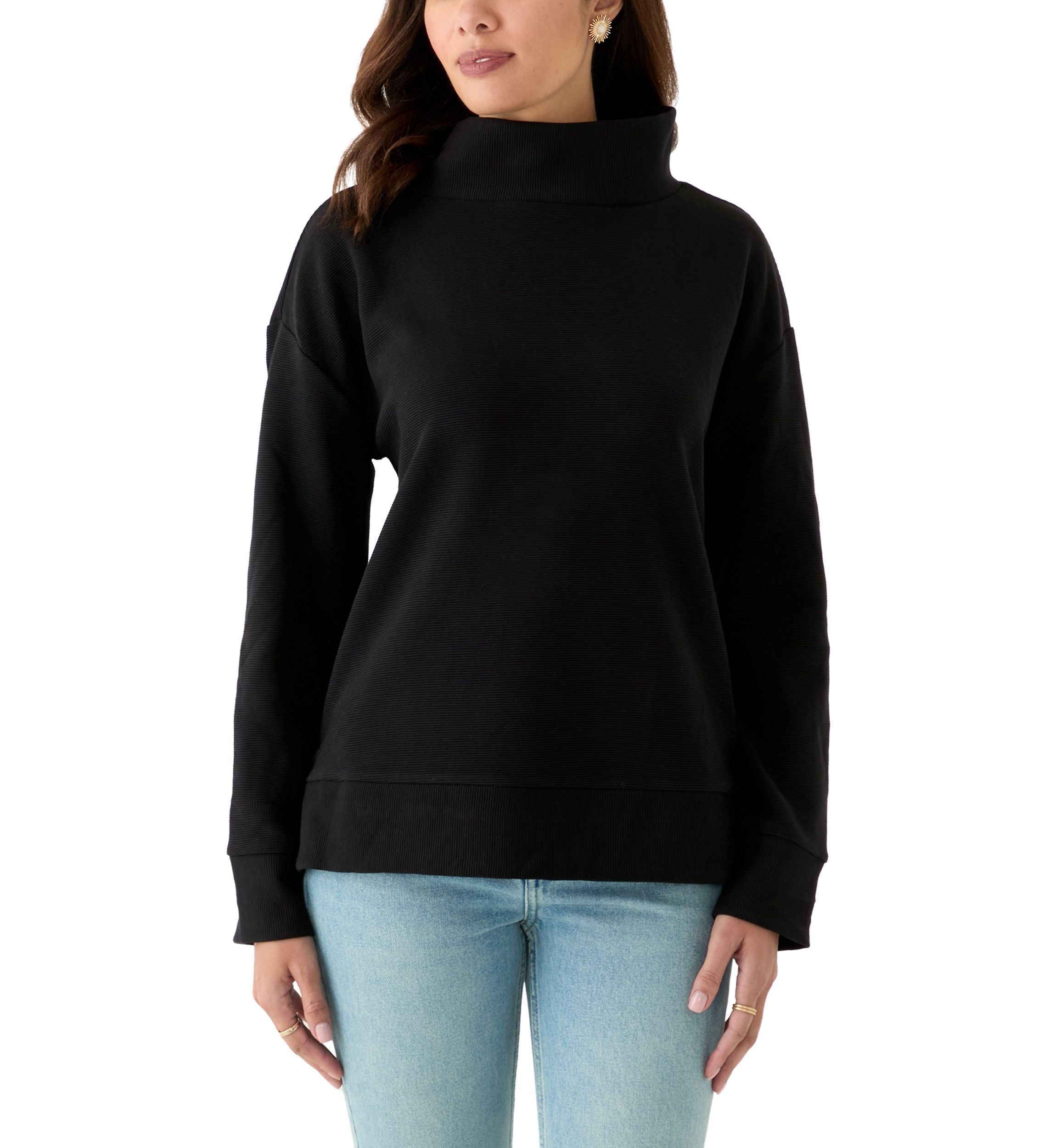 Womens Long Sleeve Ottoman Sweater 