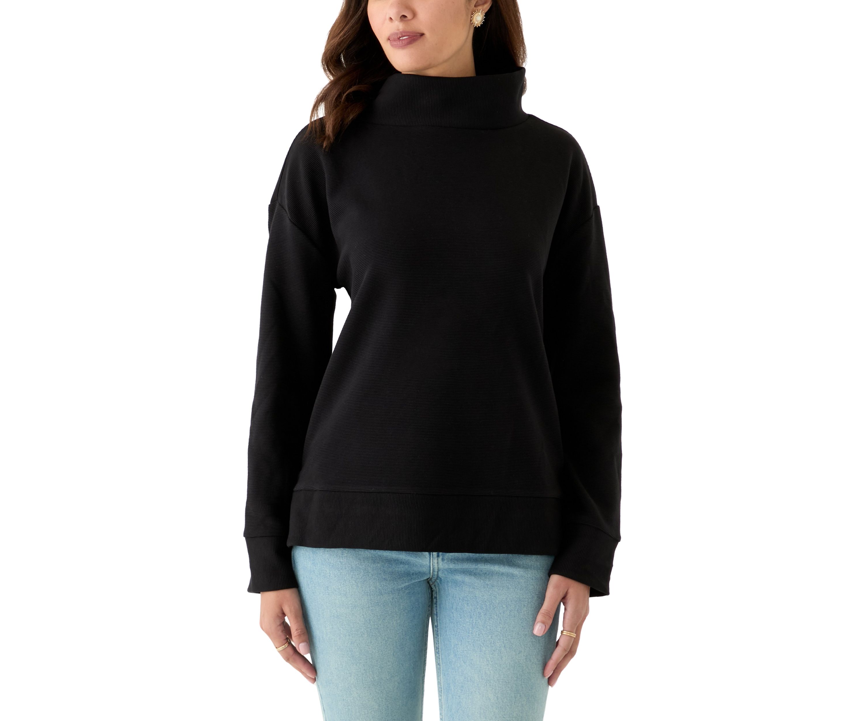 Womens Long Sleeve Ottoman Sweater 