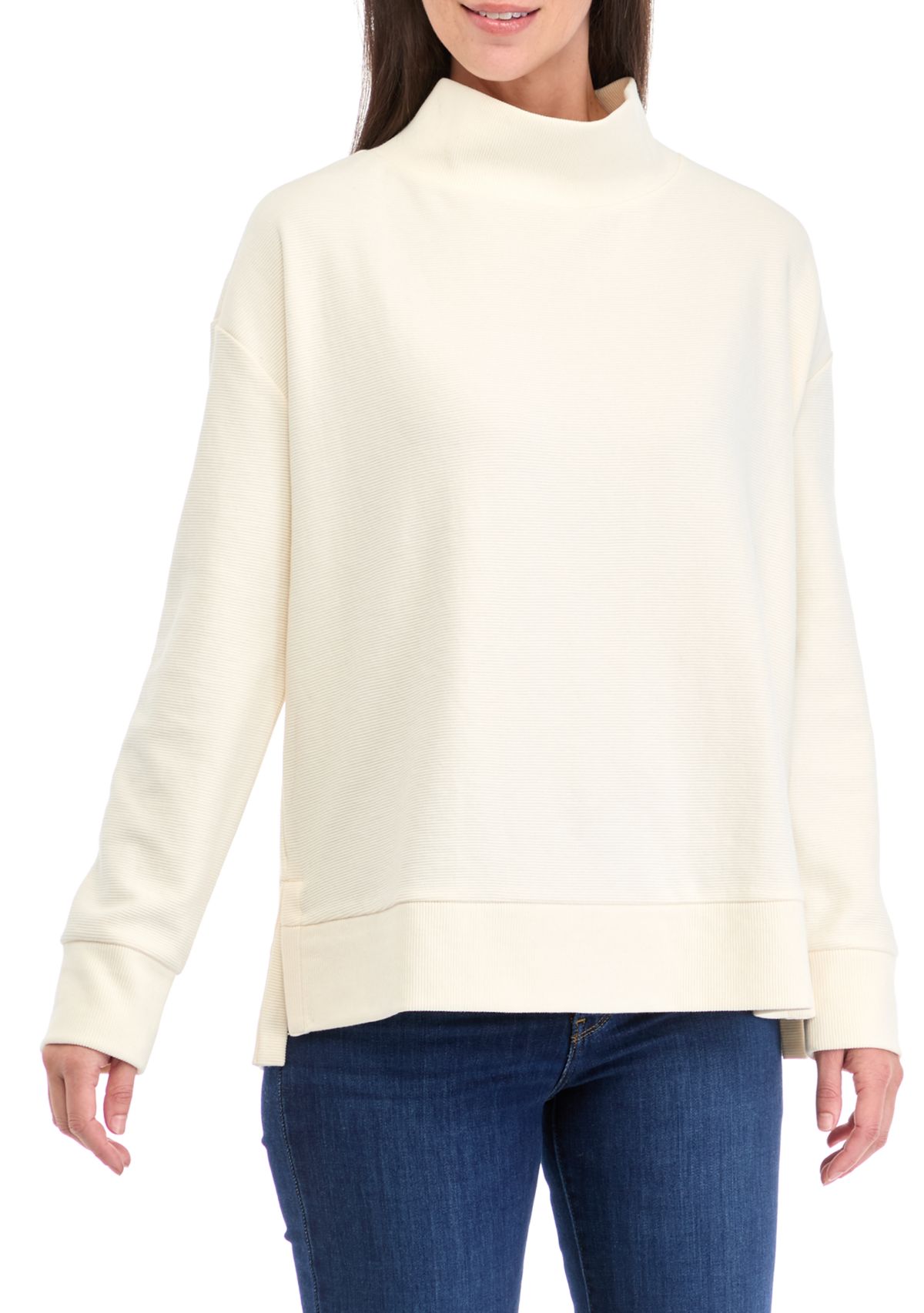 Womens Long Sleeve Ottoman Sweater 