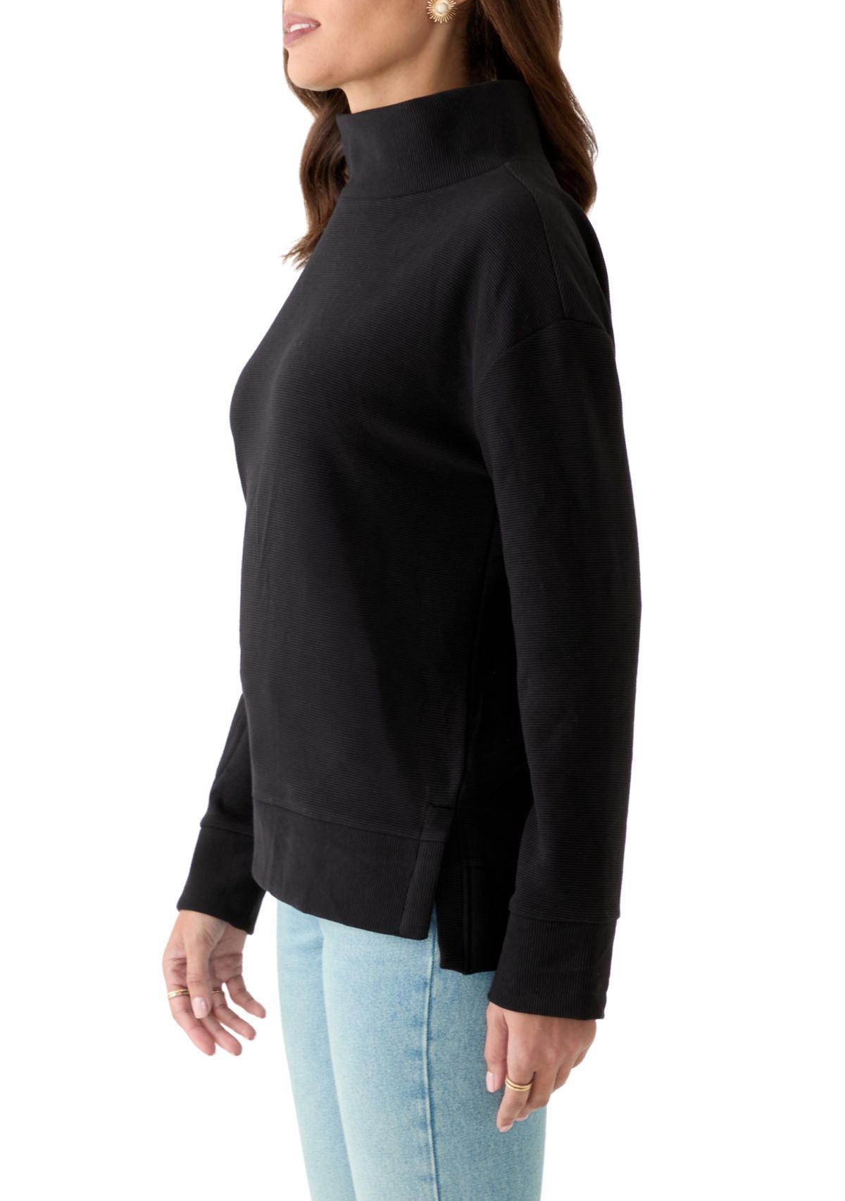Womens Long Sleeve Ottoman Sweater 