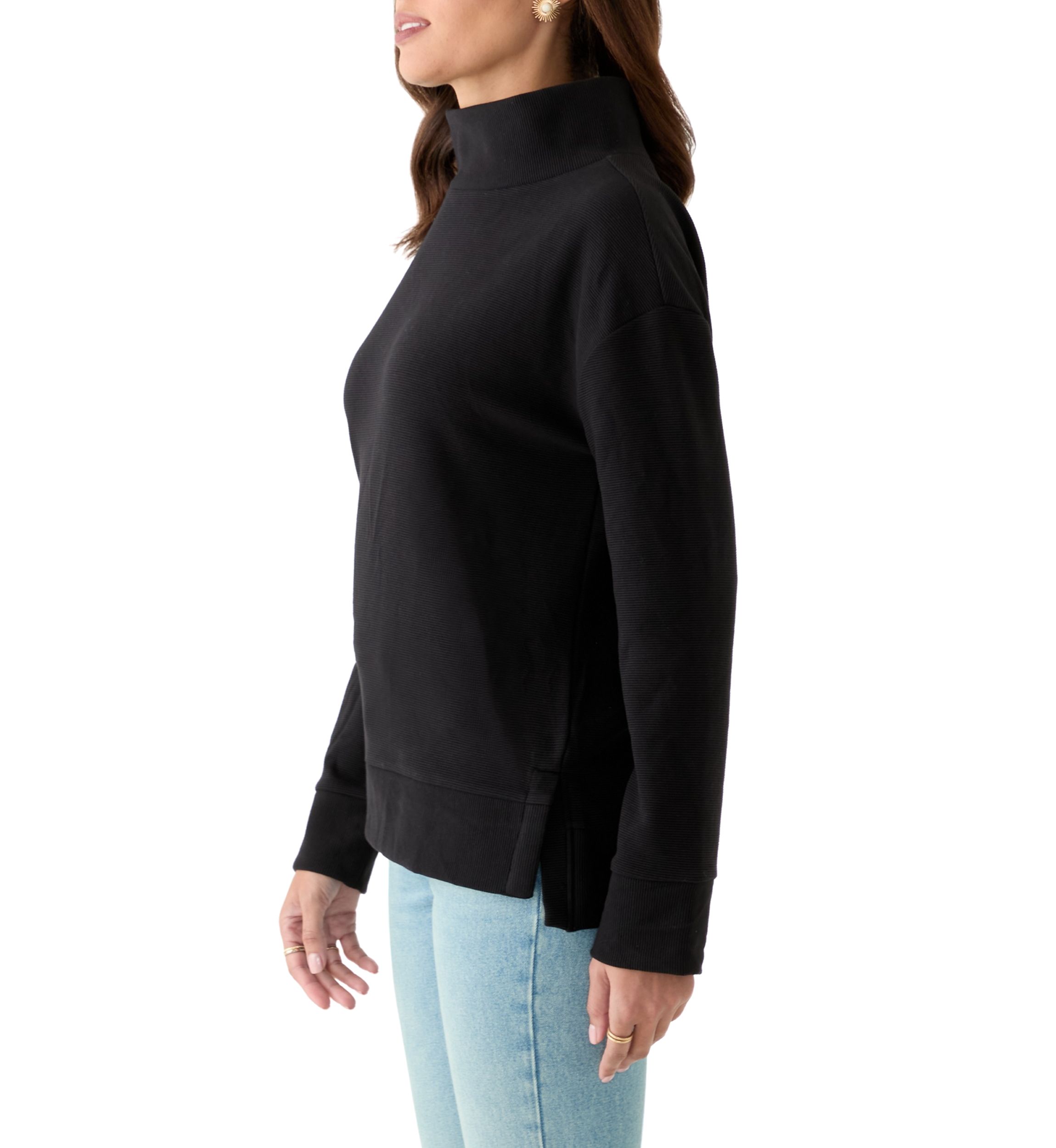 Womens Long Sleeve Ottoman Sweater 