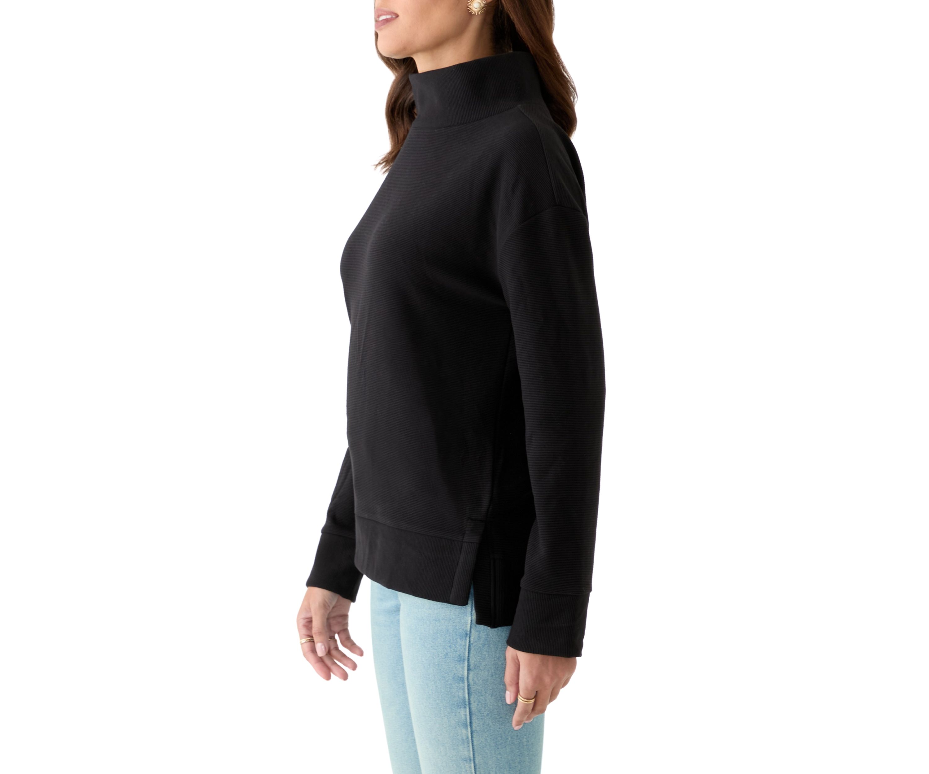 Womens Long Sleeve Ottoman Sweater 