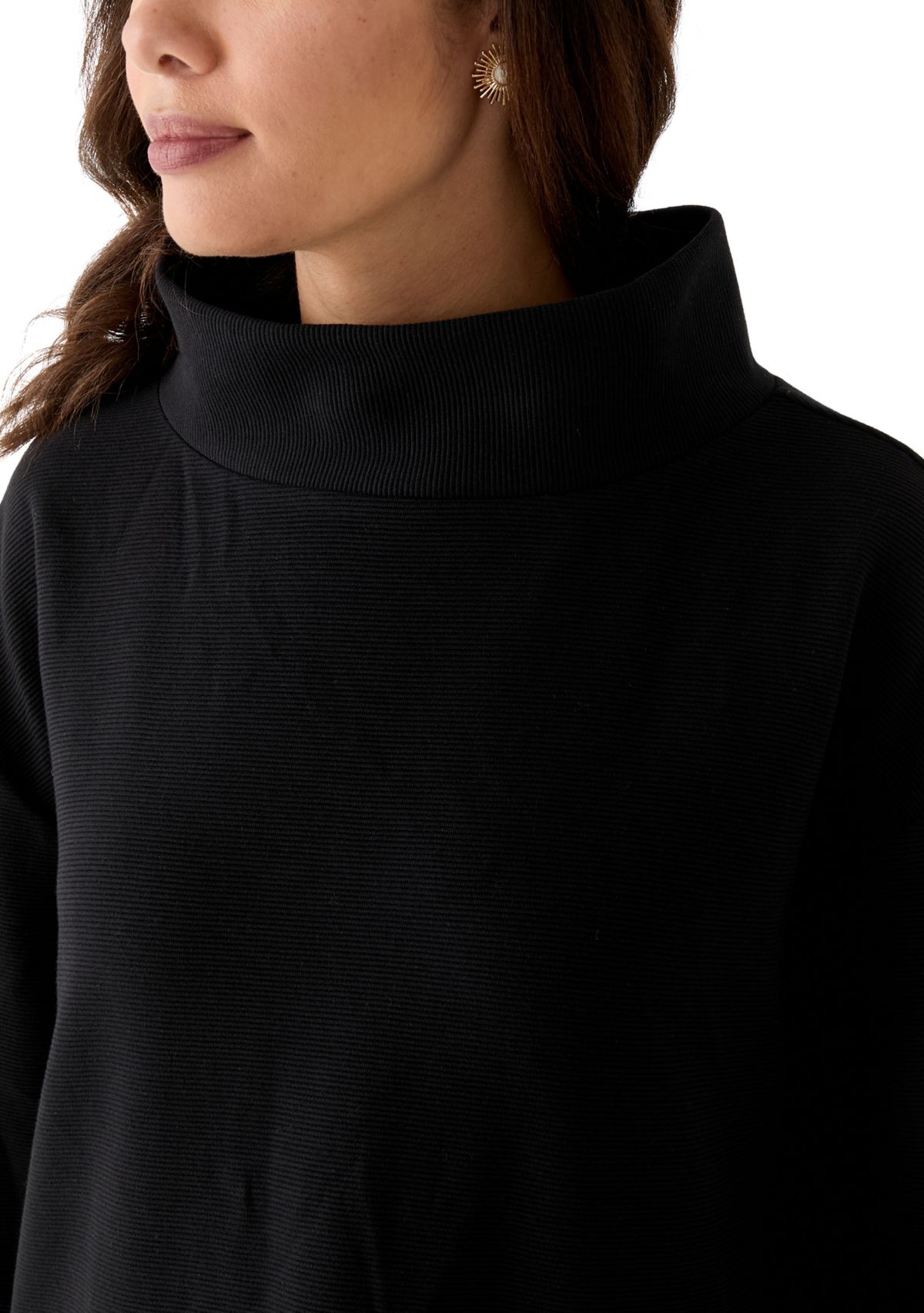 Womens Long Sleeve Ottoman Sweater 