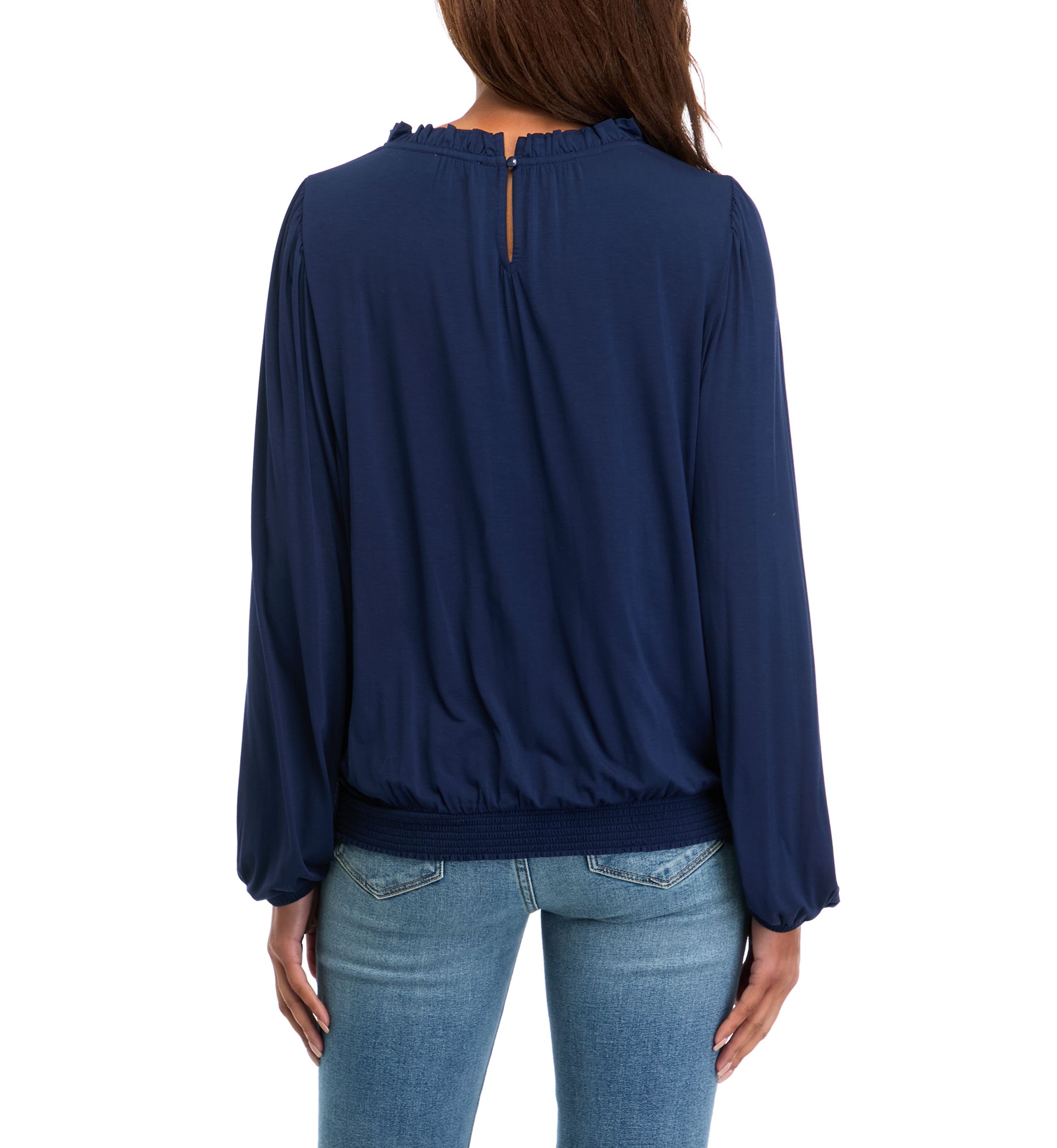 Womens Long Sleeve Banded Bottom Top