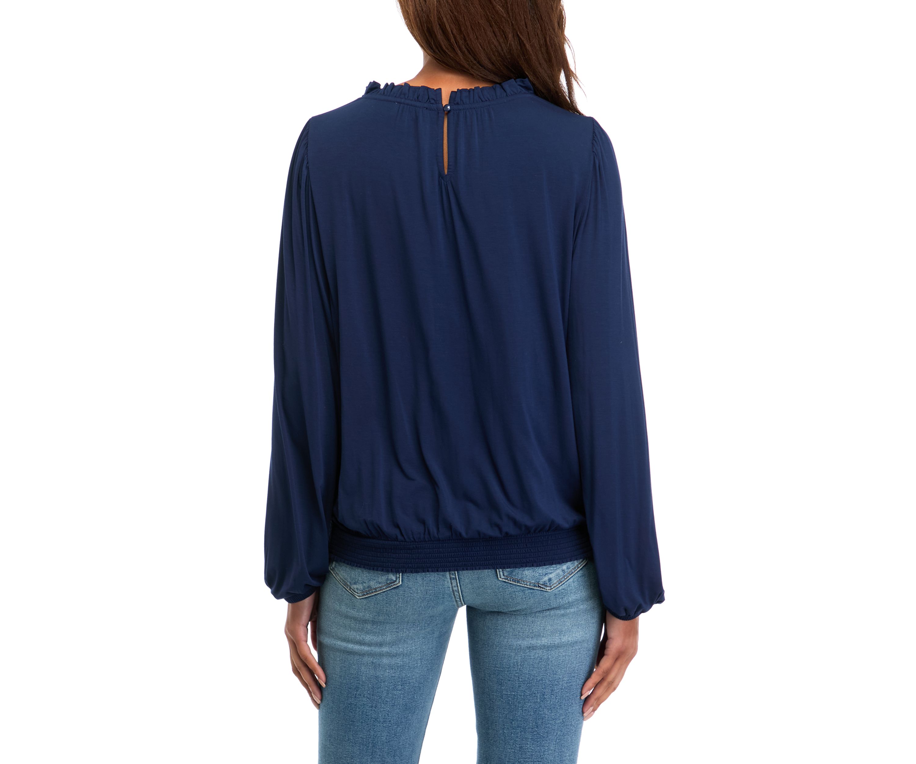 Womens Long Sleeve Banded Bottom Top