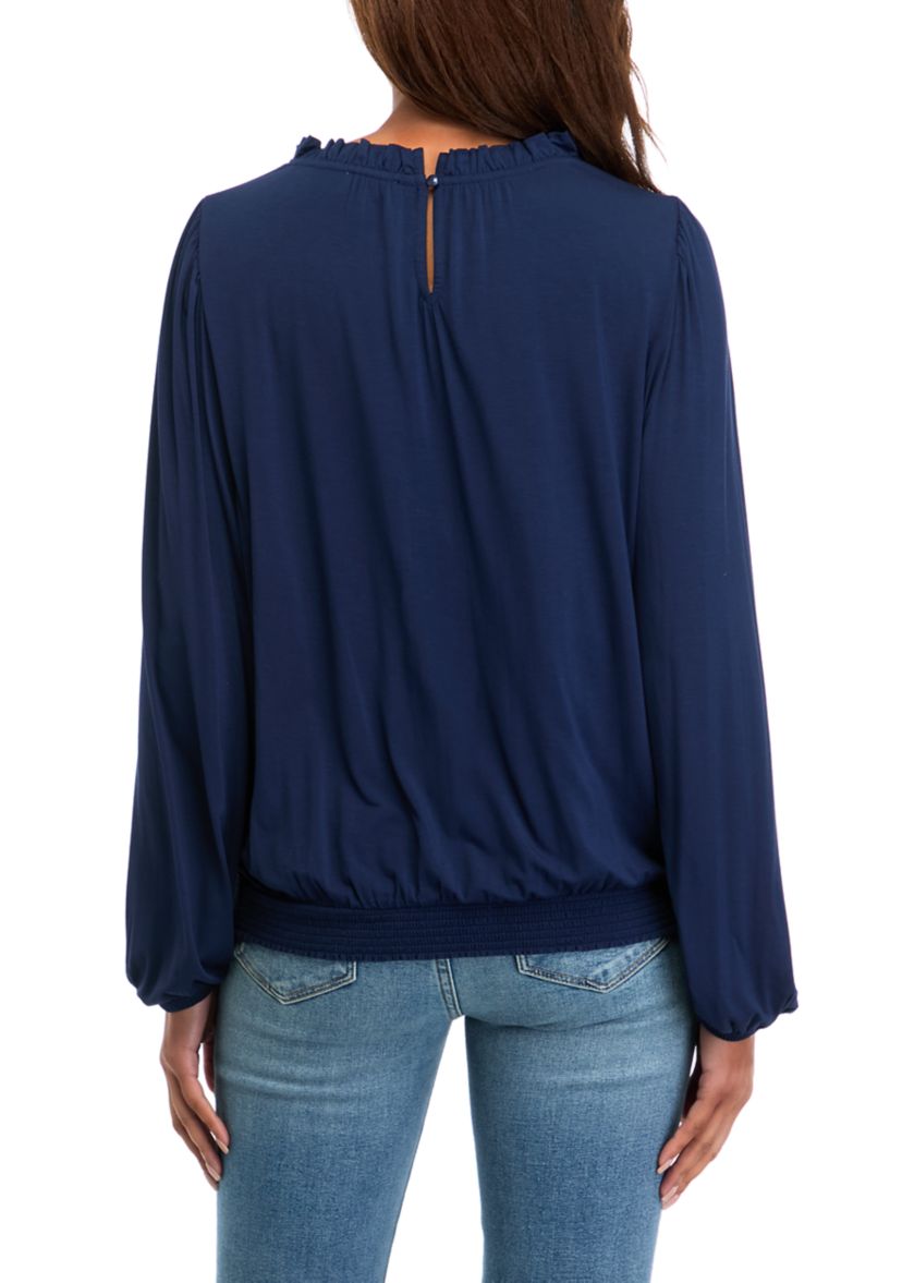 Womens Long Sleeve Banded Bottom Top