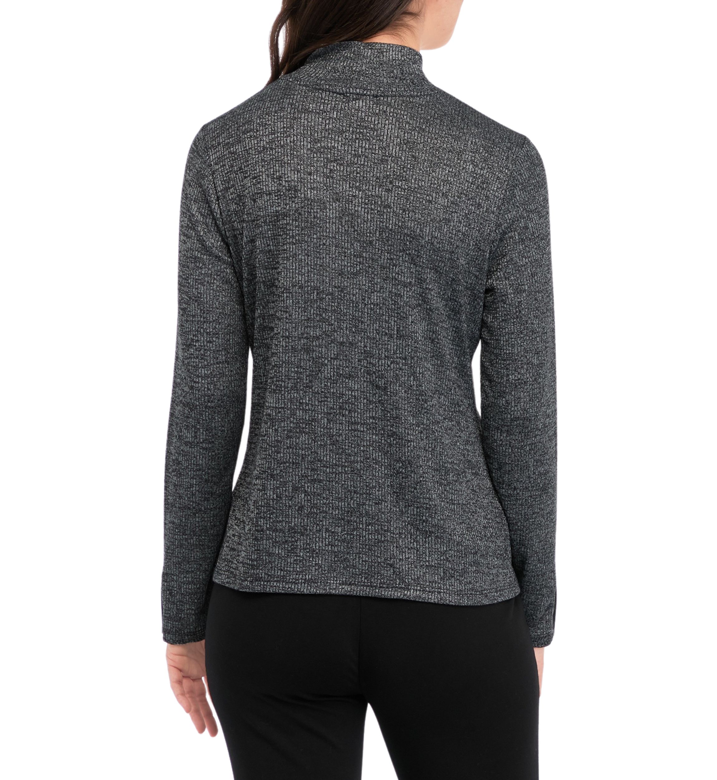 Womens Long Sleeve Ribbed Mock Neck  Sweater 