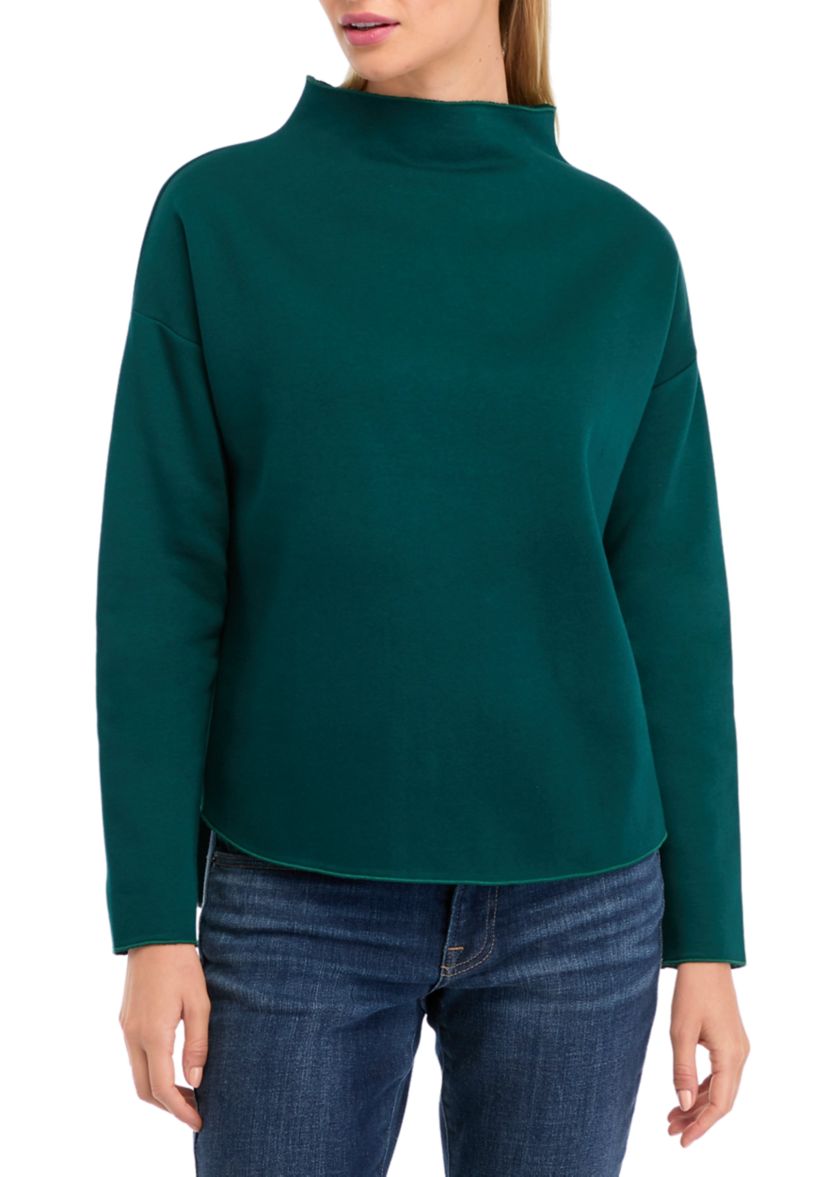 Womens Mock Neck Long Sleeve Sweater 