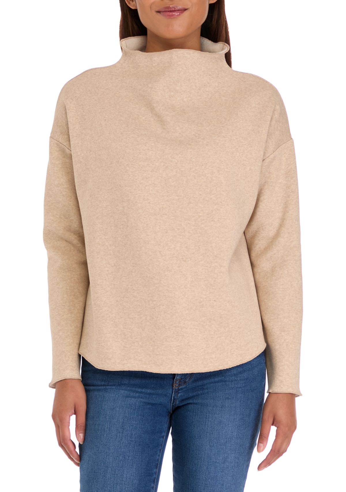 Womens Long Sleeve High Neck Sweatshirt