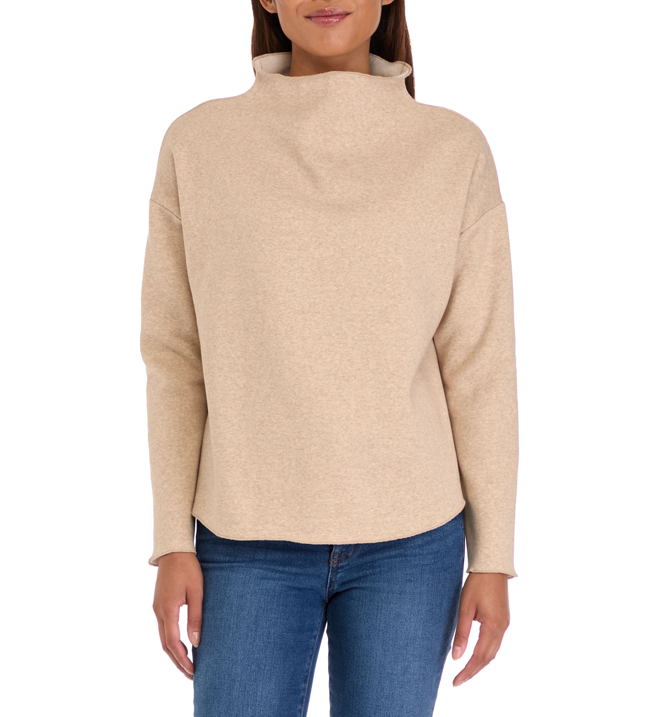 Womens Long Sleeve High Neck Sweatshirt