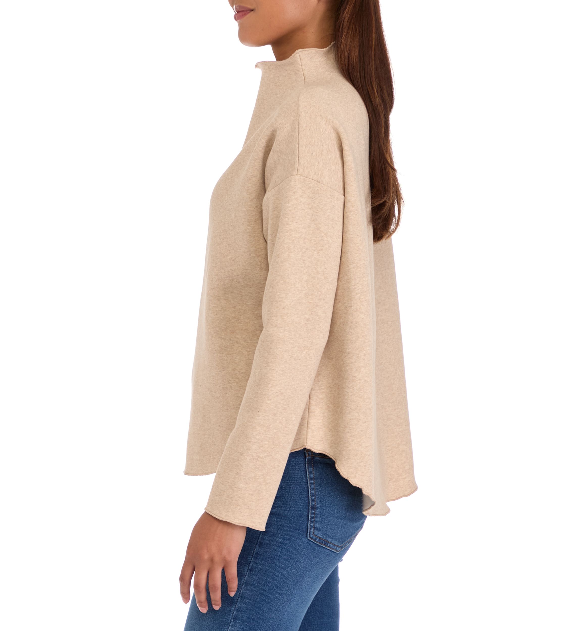 Womens Long Sleeve High Neck Sweatshirt