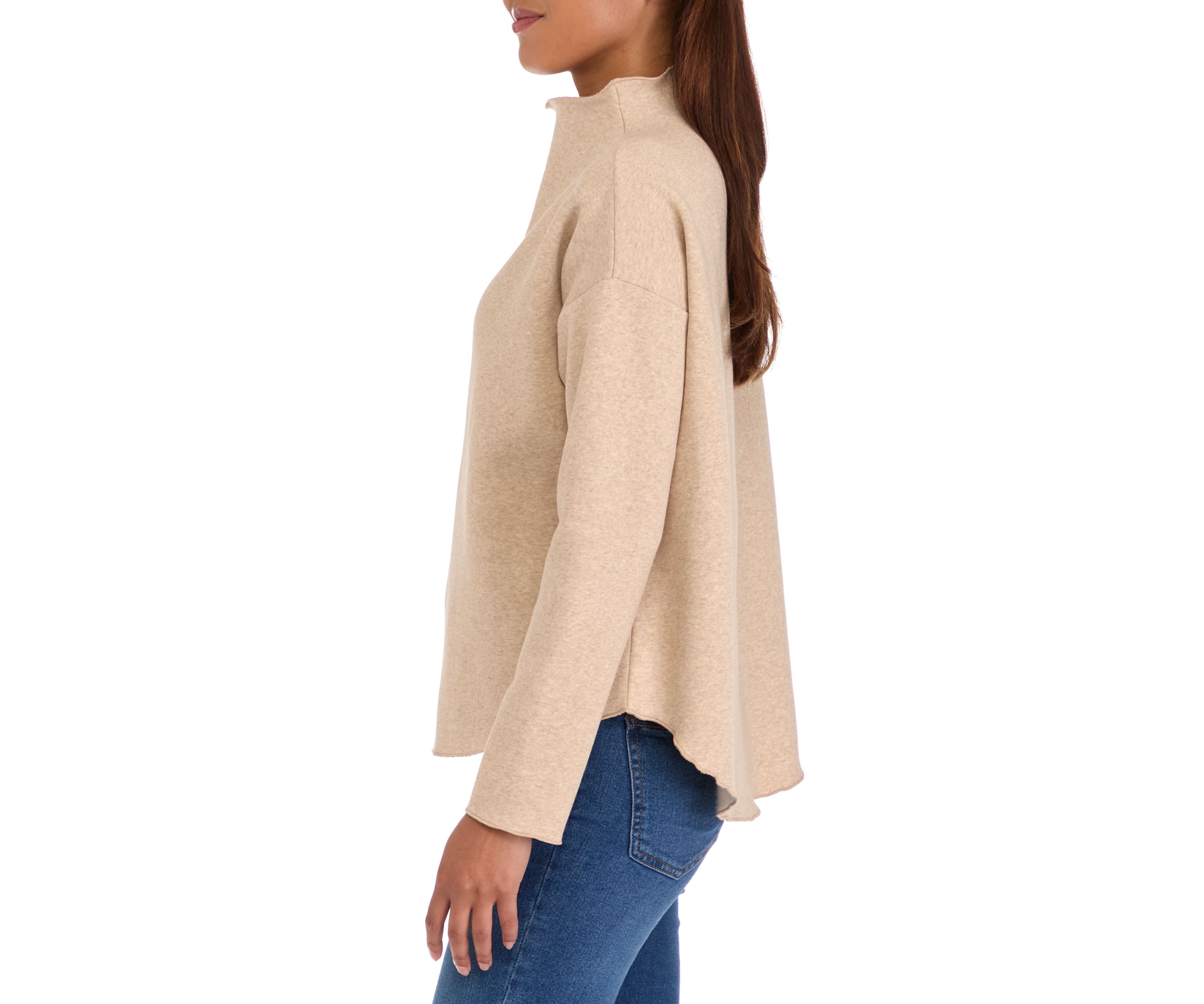 Womens Long Sleeve High Neck Sweatshirt