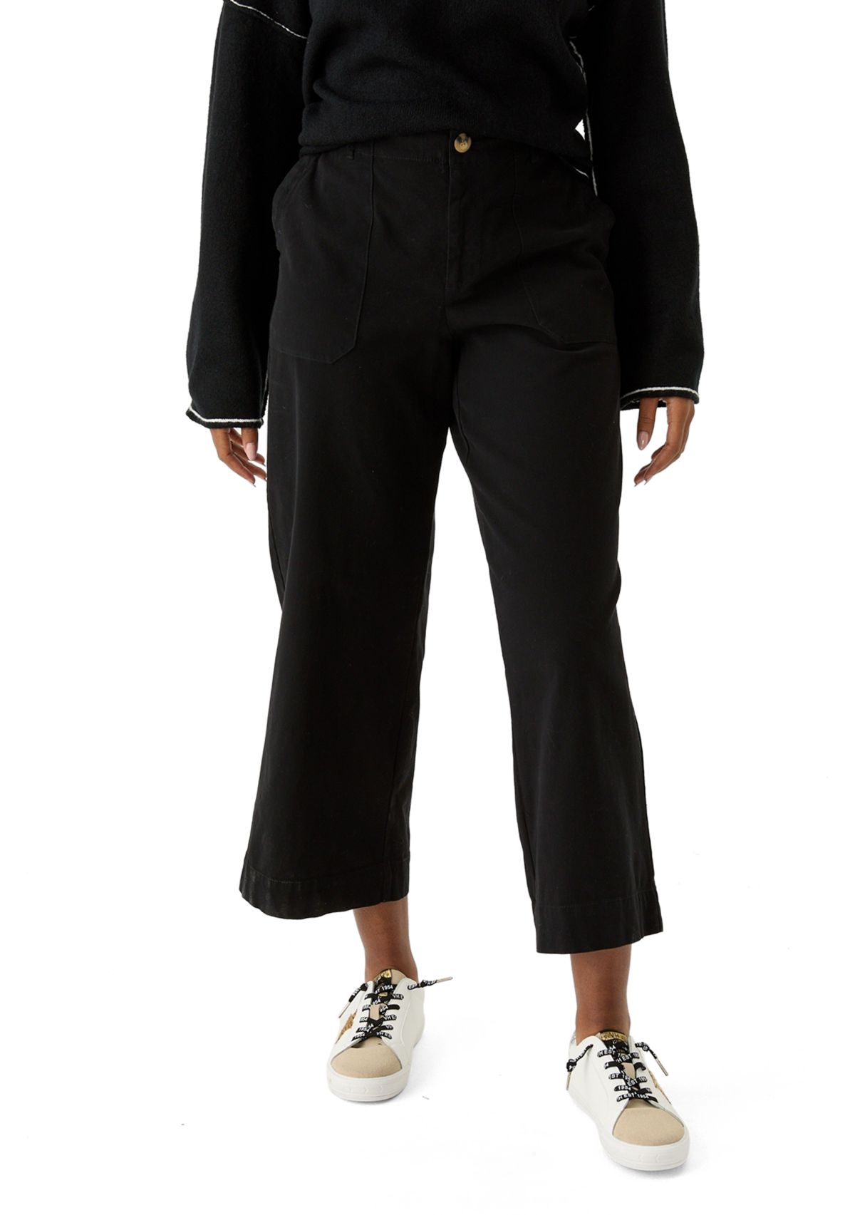 Womens High Rise Wide Leg Crop Utility Jeans