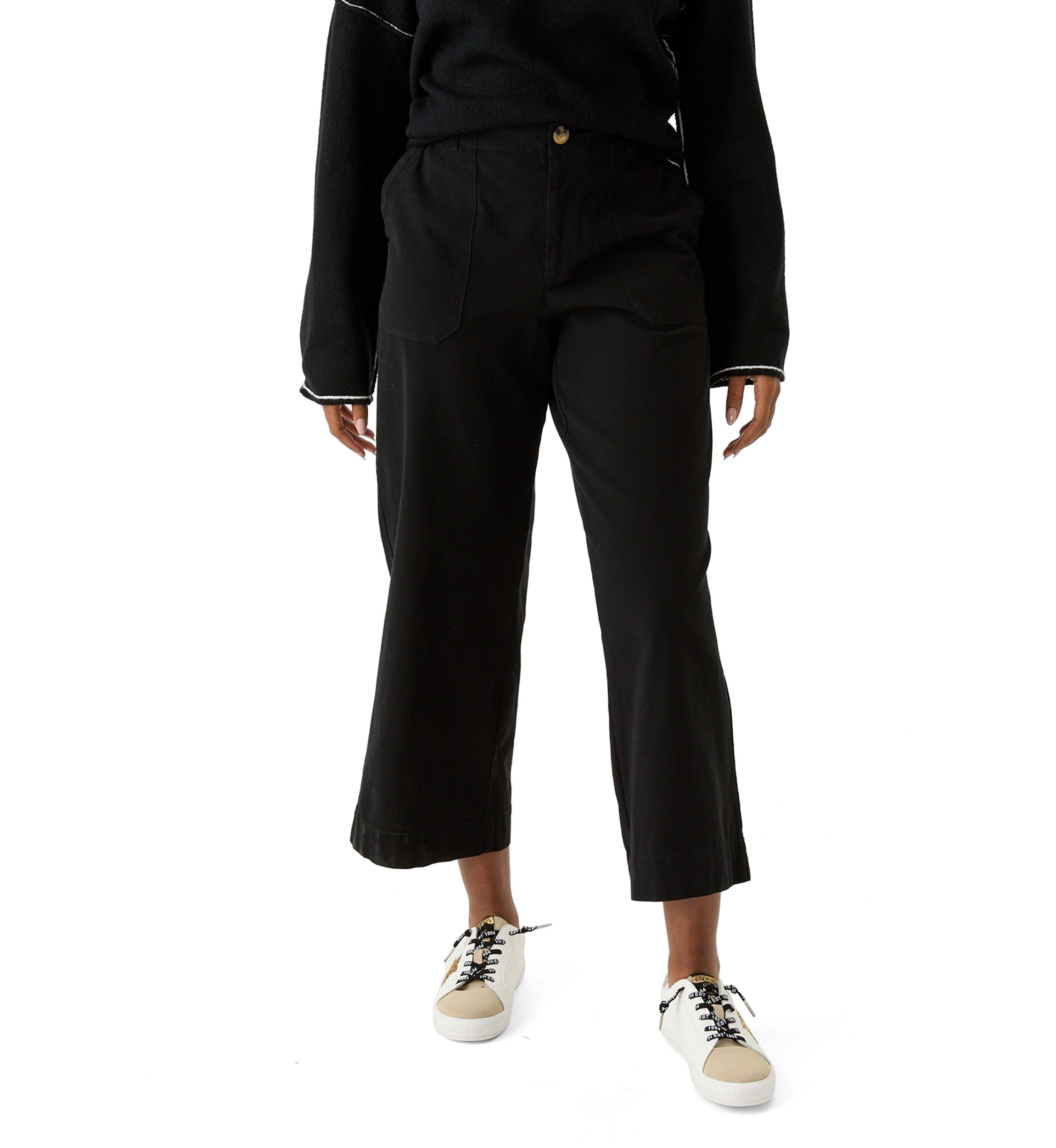 Womens High Rise Wide Leg Crop Utility Jeans