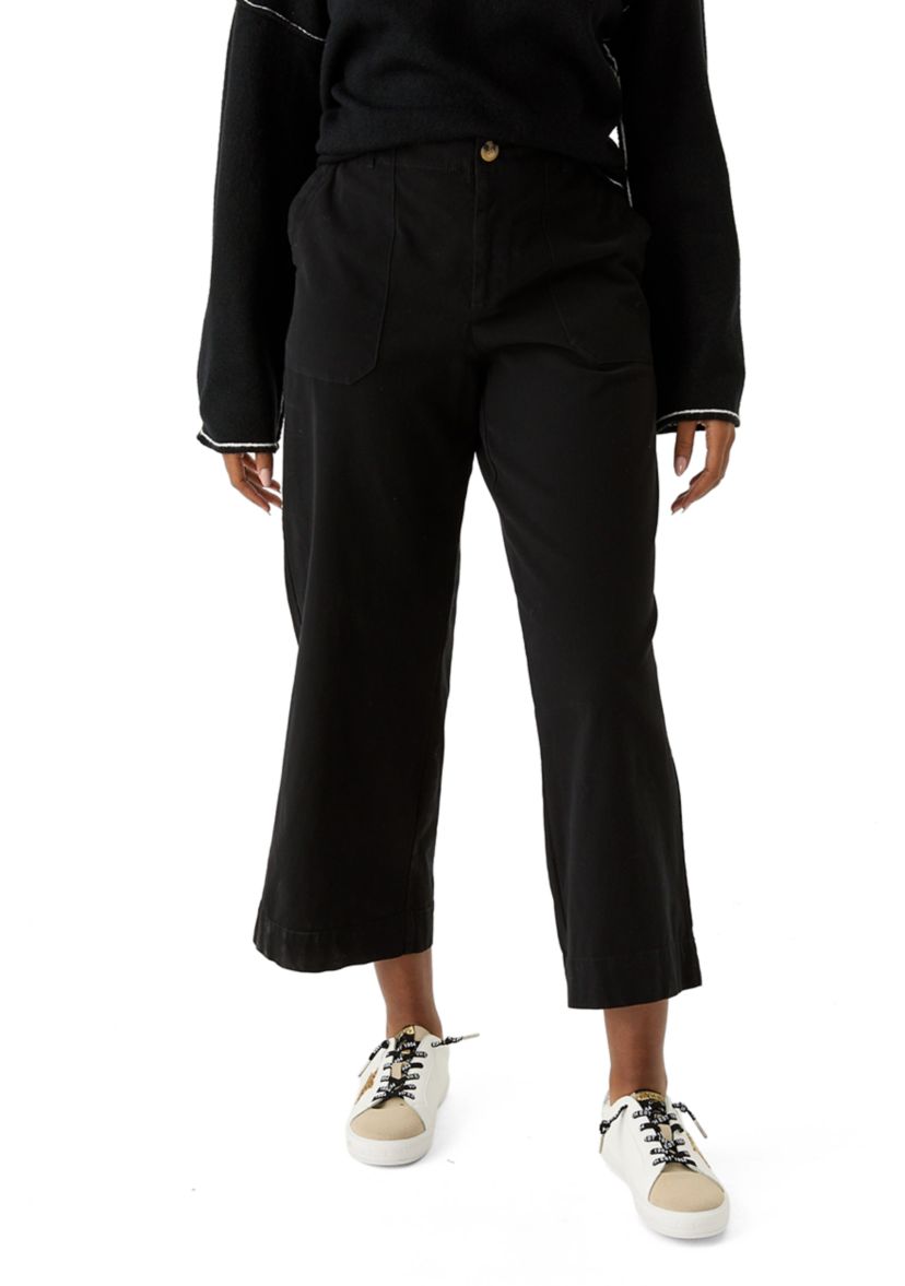 Womens High Rise Wide Leg Crop Utility Jeans