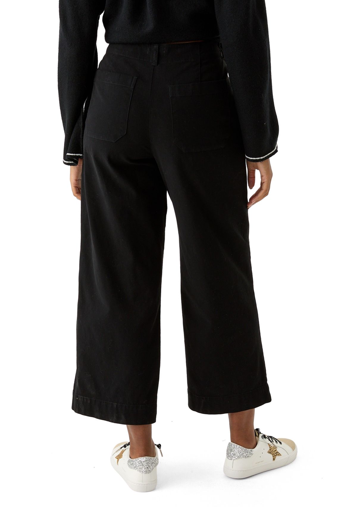 Womens High Rise Wide Leg Crop Utility Jeans