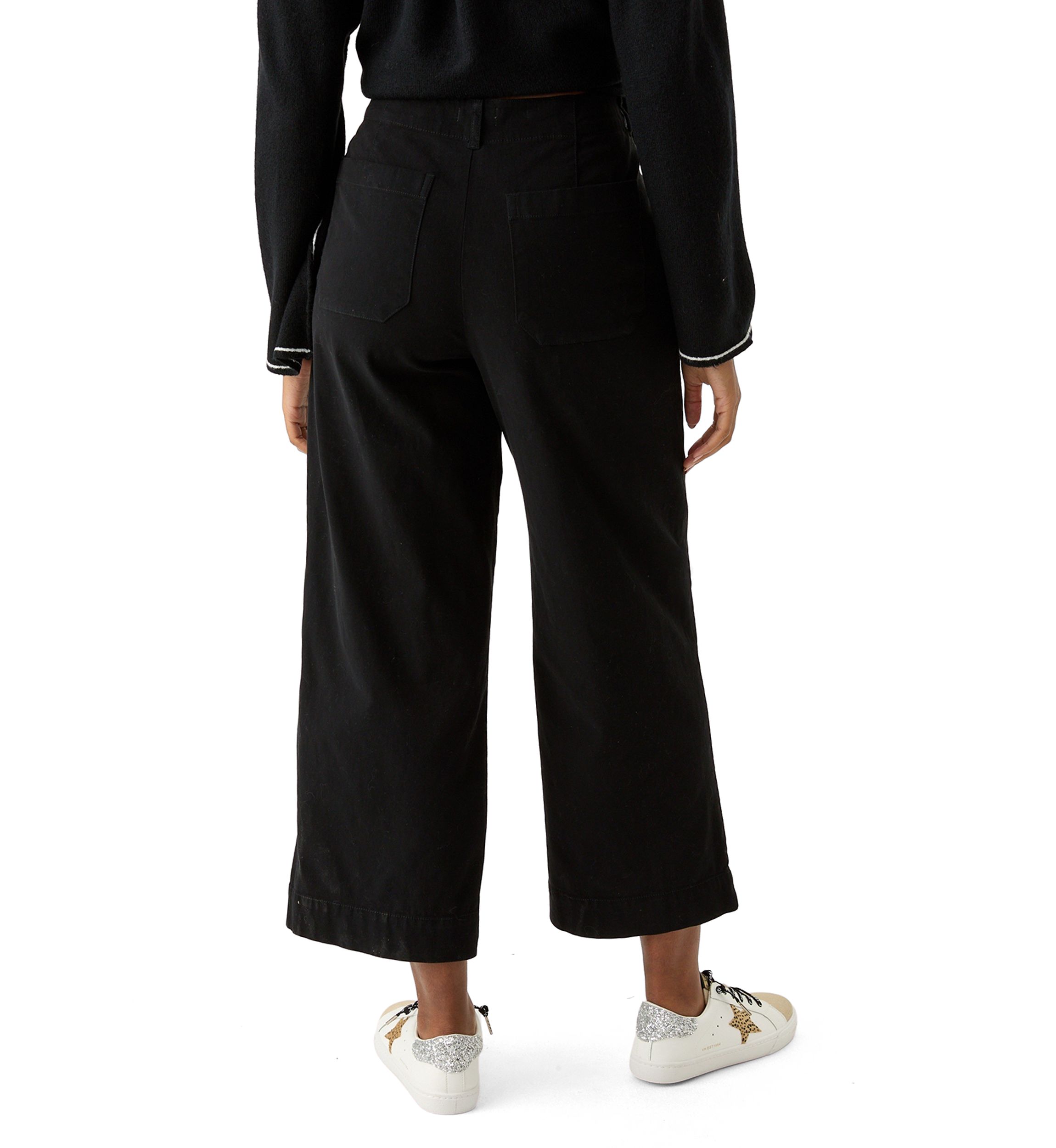 Womens High Rise Wide Leg Crop Utility Jeans