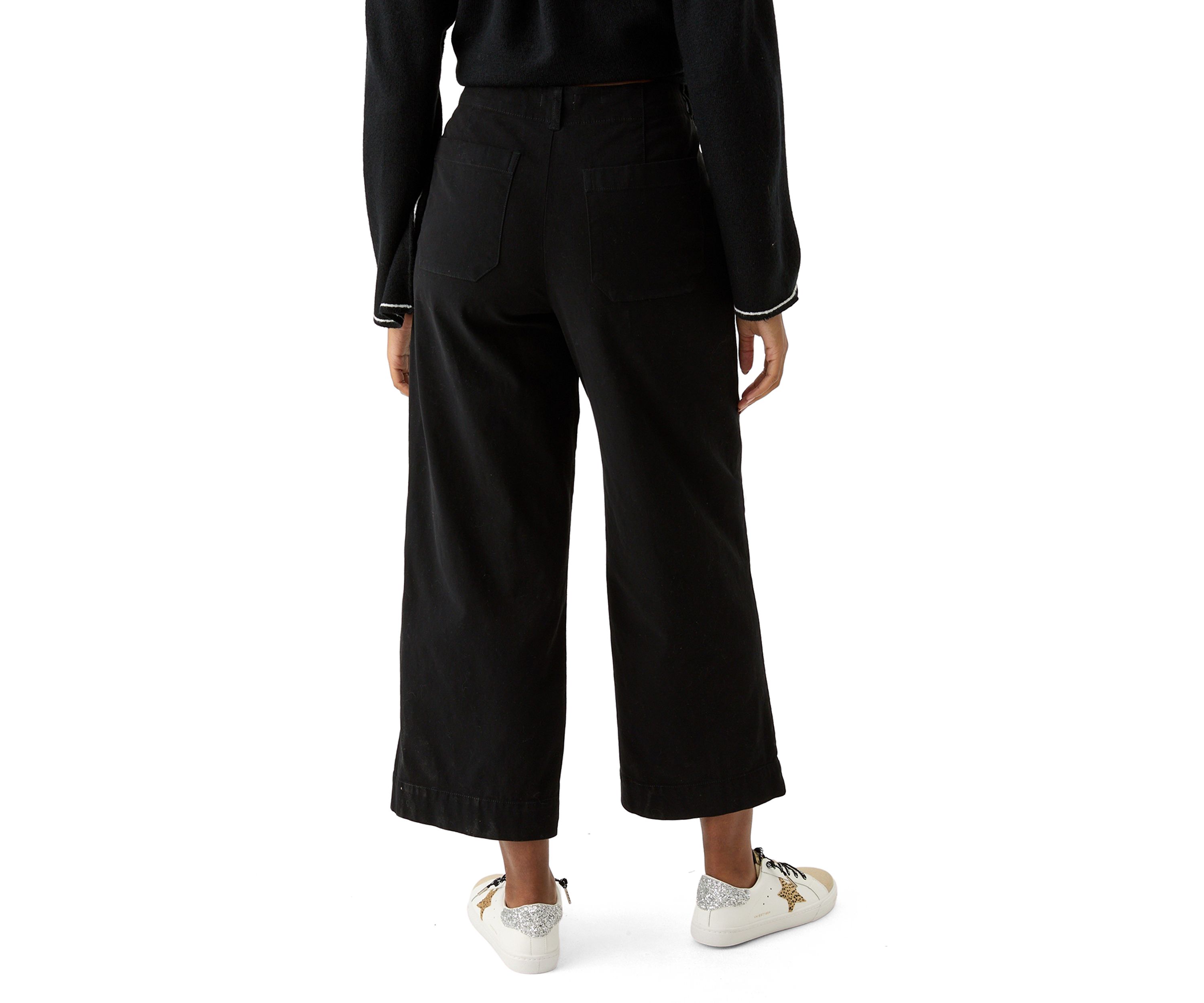 Womens High Rise Wide Leg Crop Utility Jeans